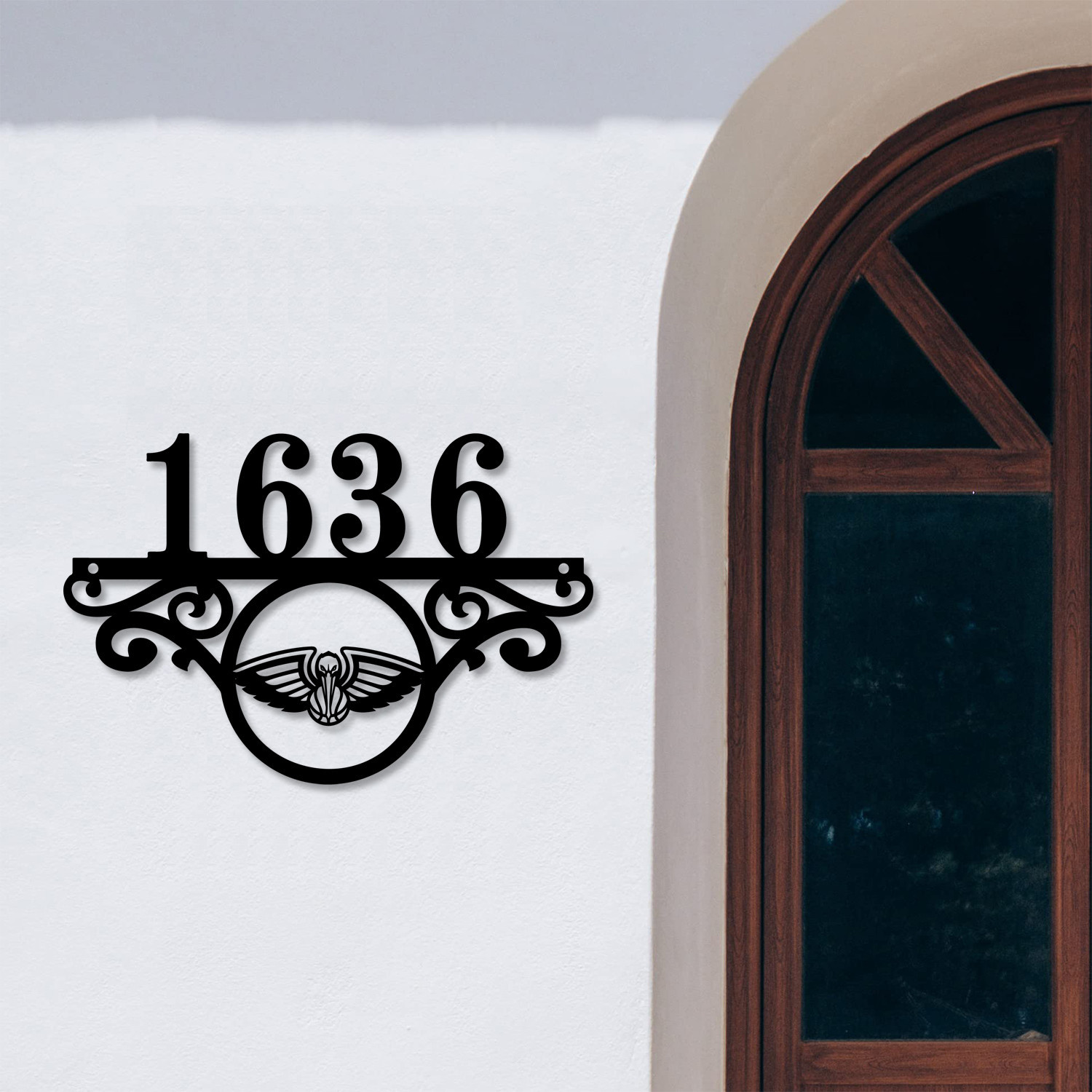 New Orleans Pelicans NBA Monogram Metal House Number Sign