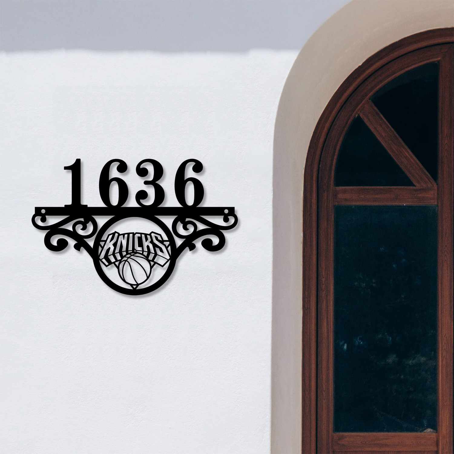 New York Knicks NBA Monogram Metal House Number Sign
