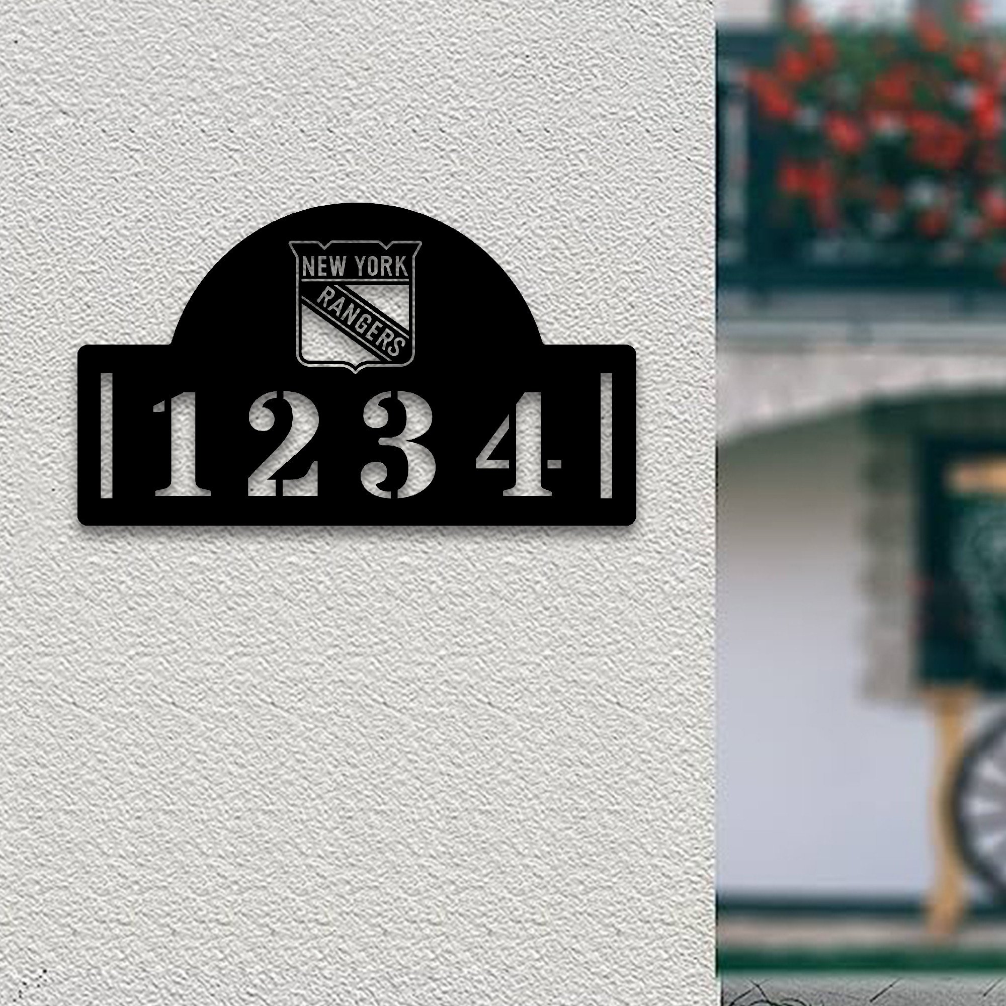 New York Rangers NHL Metal House Number Sign