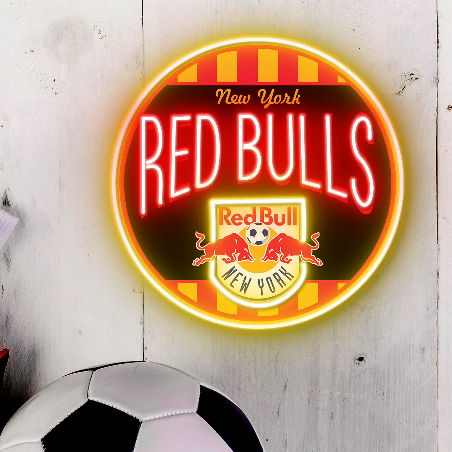New York Red Bulls FC Retro Acrylic Neon LED Sign MLS Home Decor