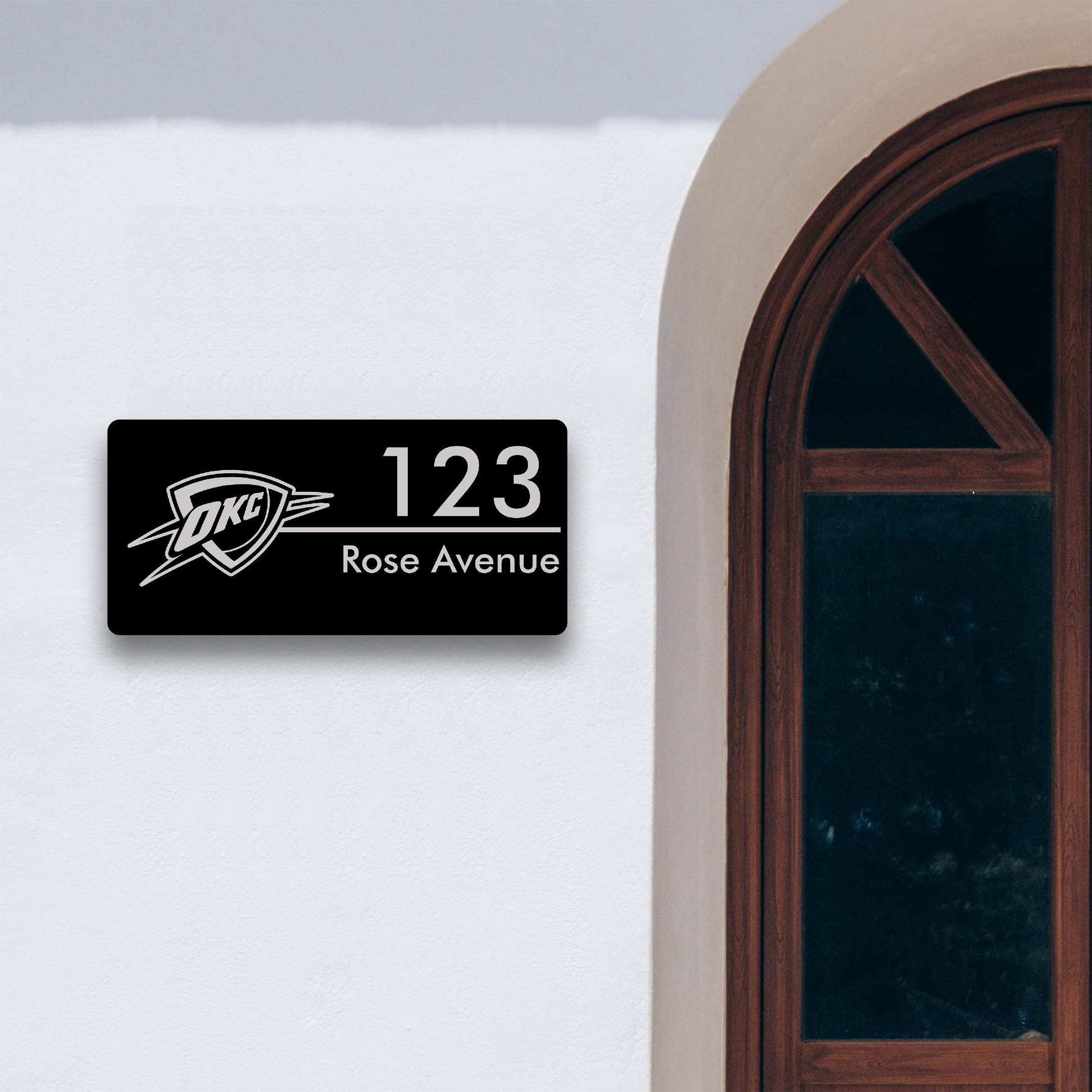 Oklahoma City Thunder NBA Aluminium House Number Sign