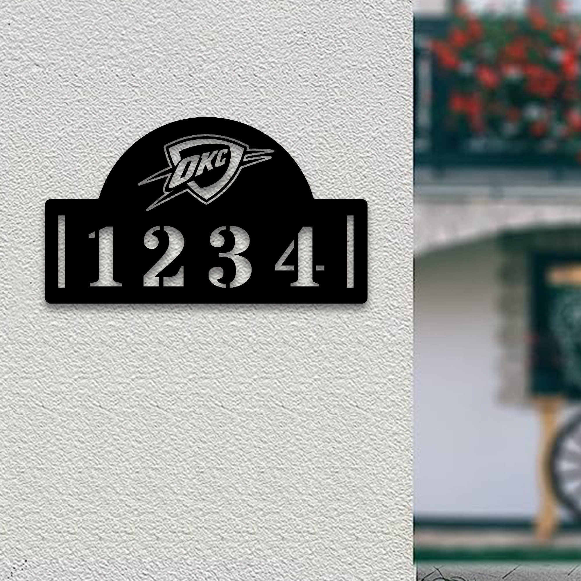 Oklahoma City Thunder NBA Metal House Number Sign
