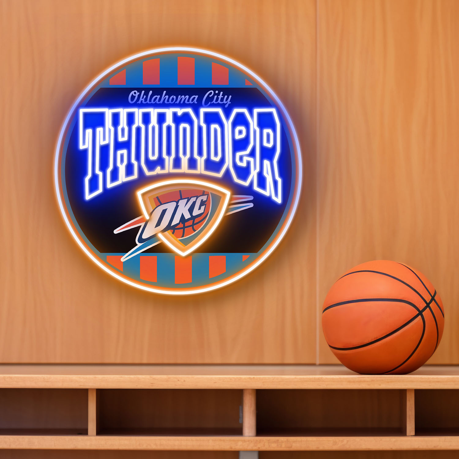 Oklahoma City Thunder Retro Acrylic Neon LED Sign NBA Home Decor