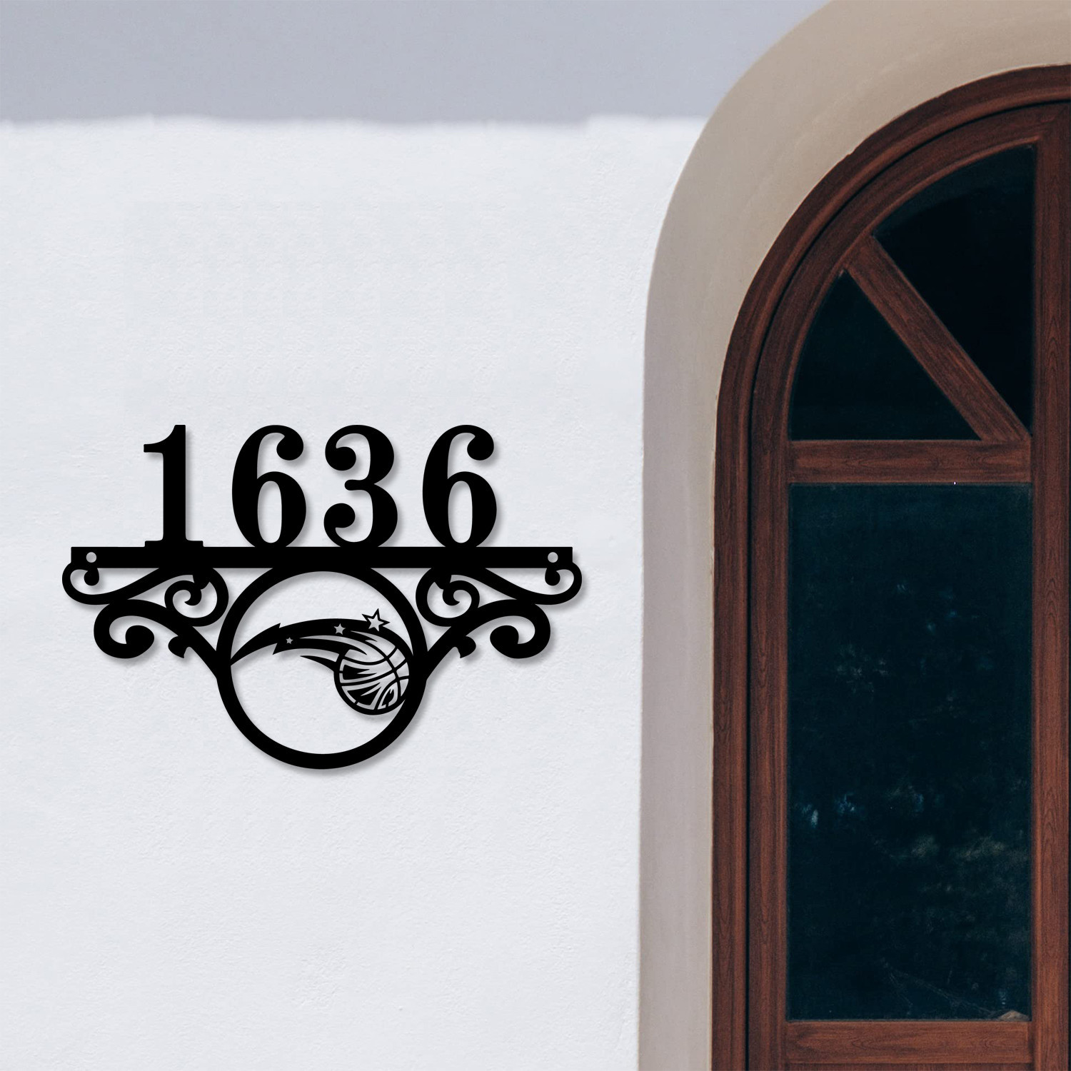Orlando Magic NBA Monogram Metal House Number Sign