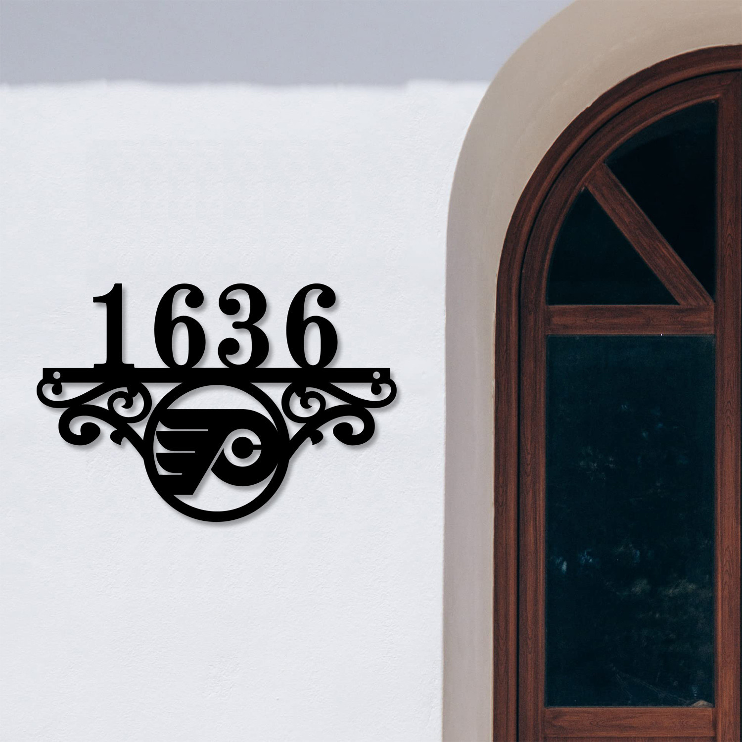 Philadelphia Flyers NHL Monogram Metal House Number Sign