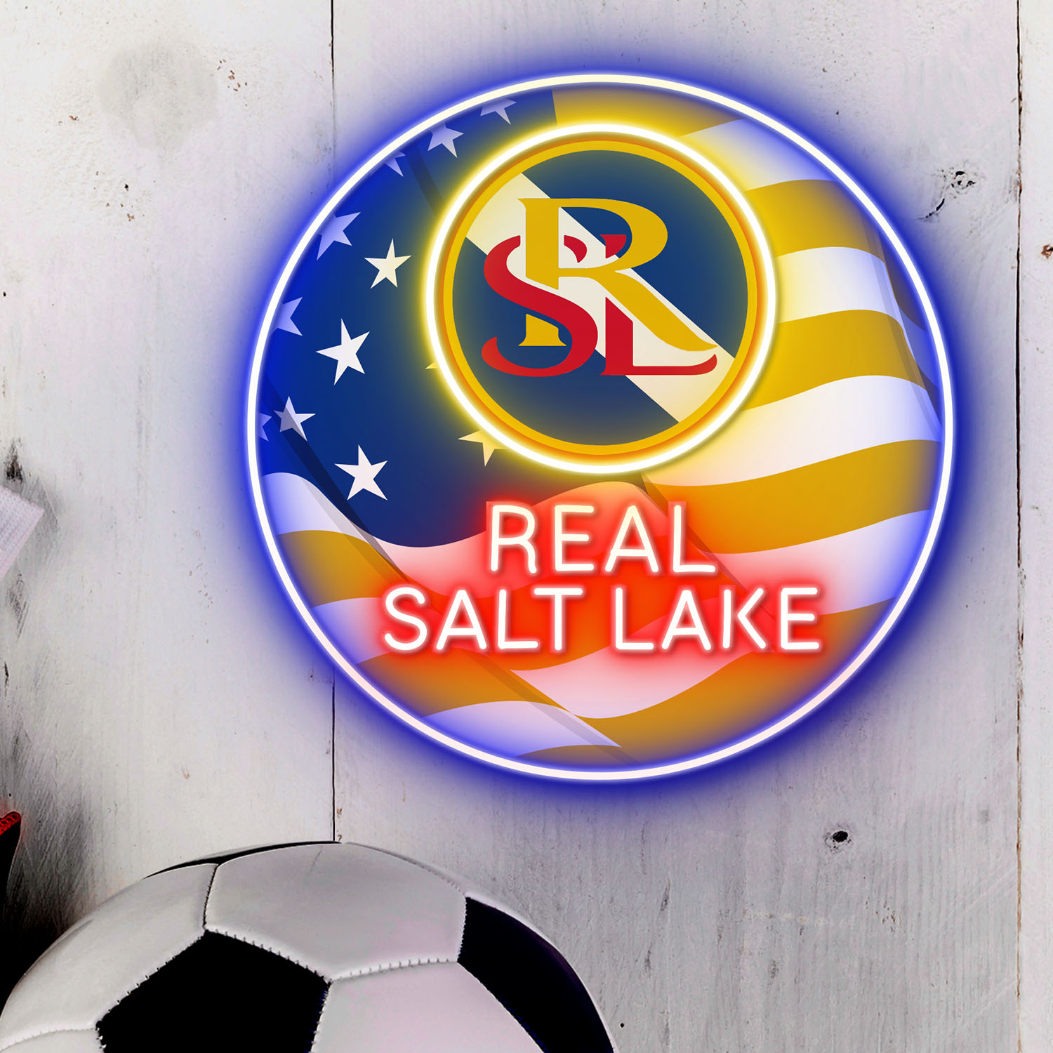 Real Salt Lake FC US Flag Acrylic Neon LED Sign MLS Home Decor