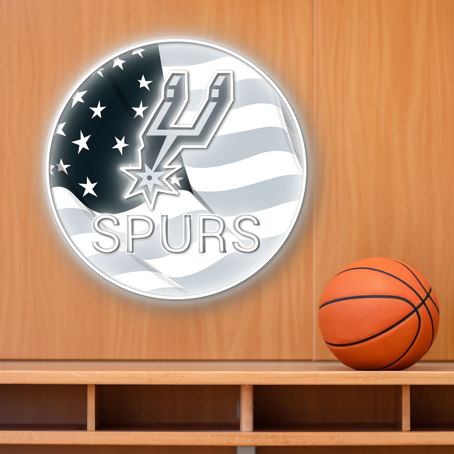 San Antonio Spurs US Flag Acrylic Neon LED Sign NBA Home Decor