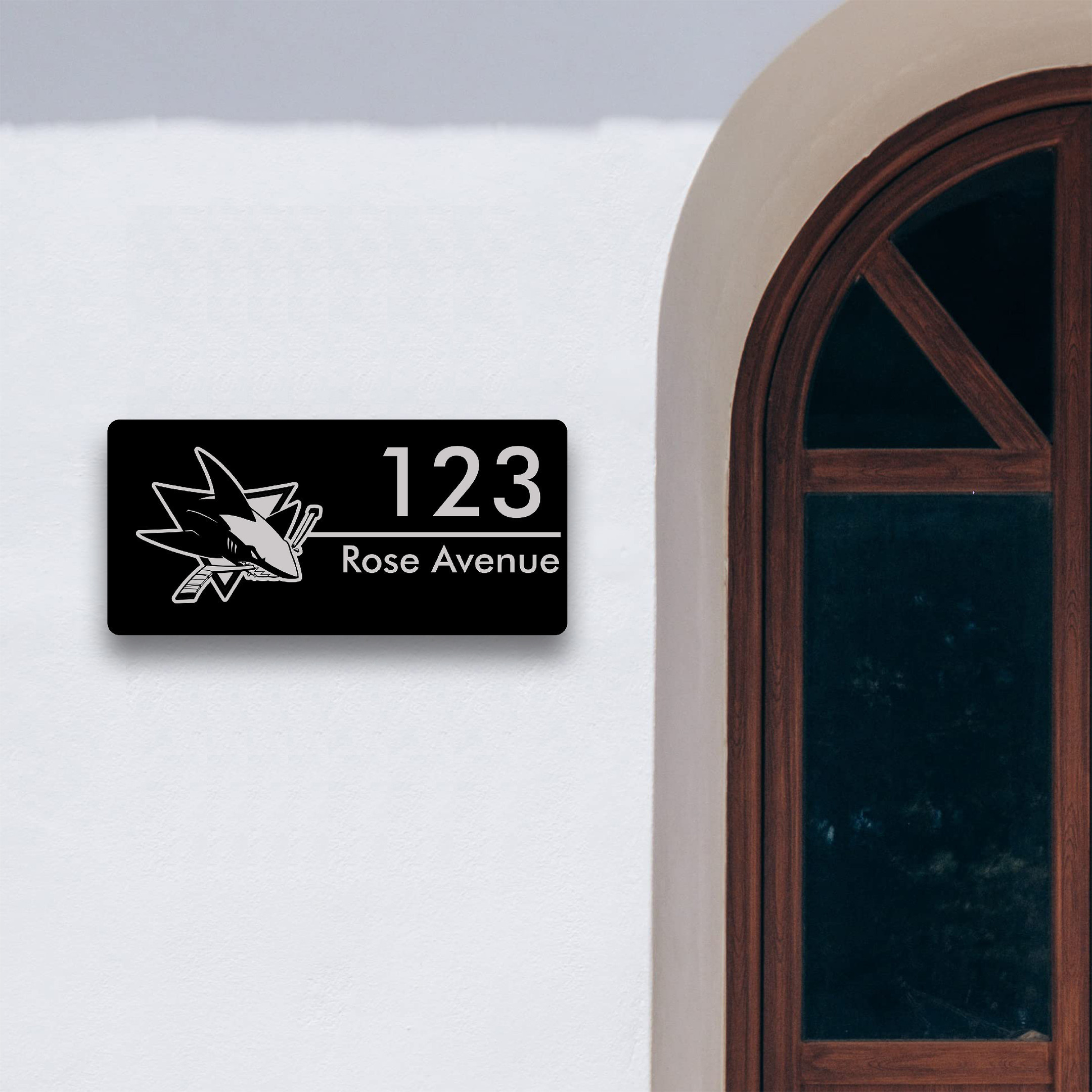 San Jose Sharks NHL Aluminium House Number Sign