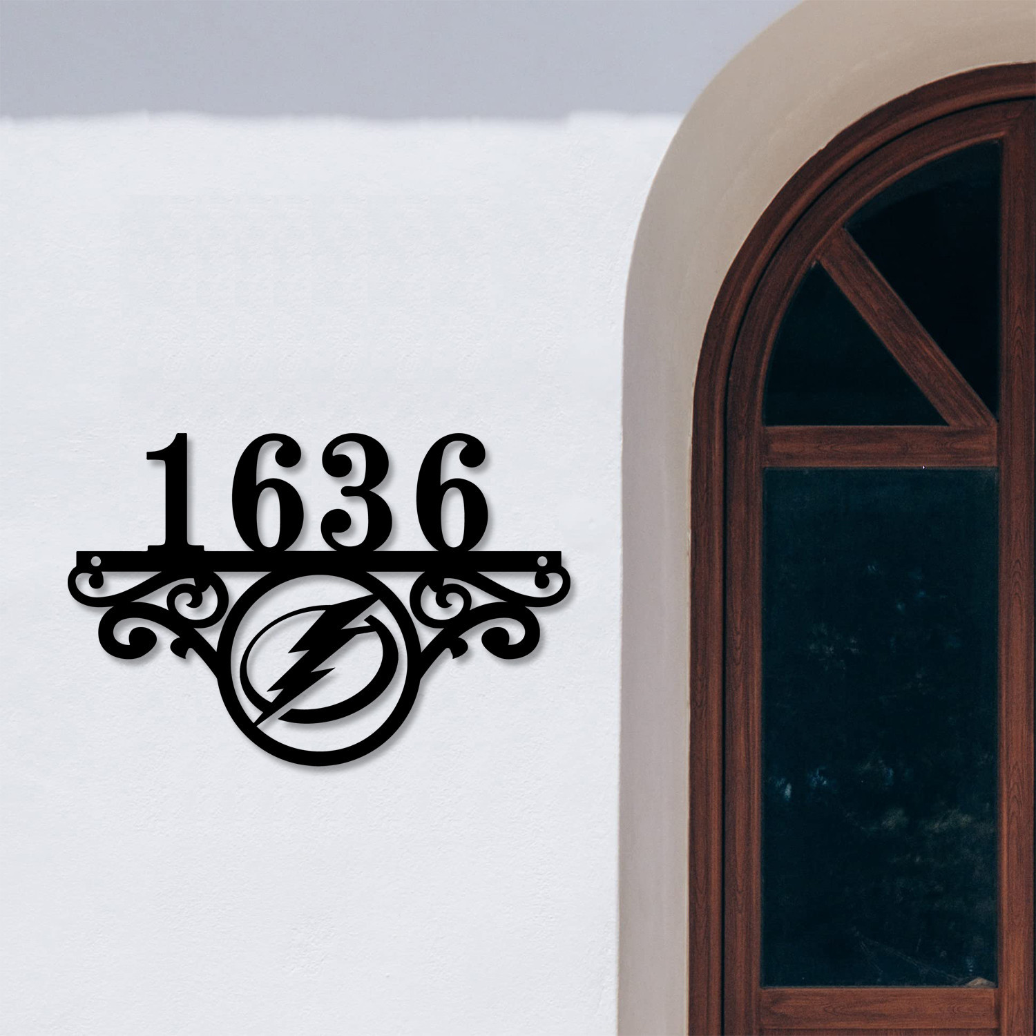 Tampa Bay Lightning NHL Monogram Metal House Number Sign