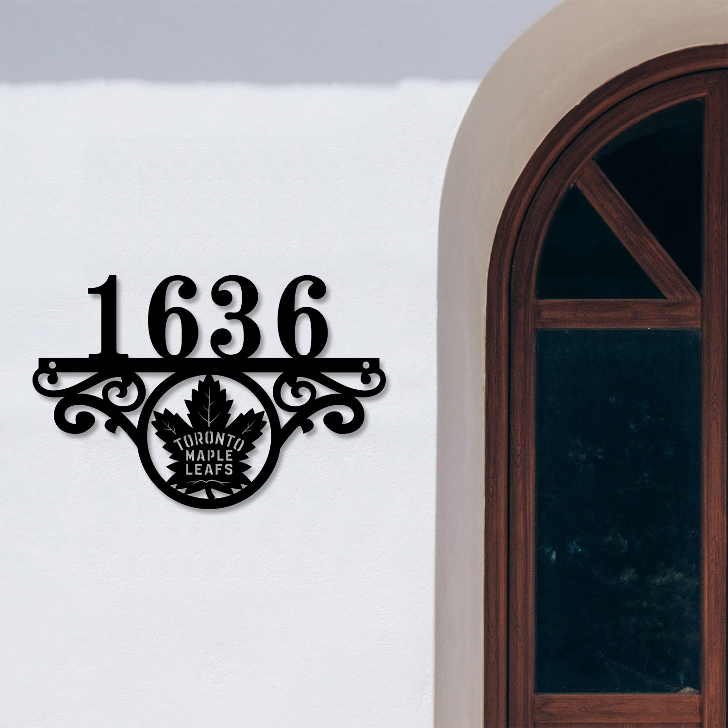 Toronto Maple Leafs NHL Monogram Metal House Number Sign