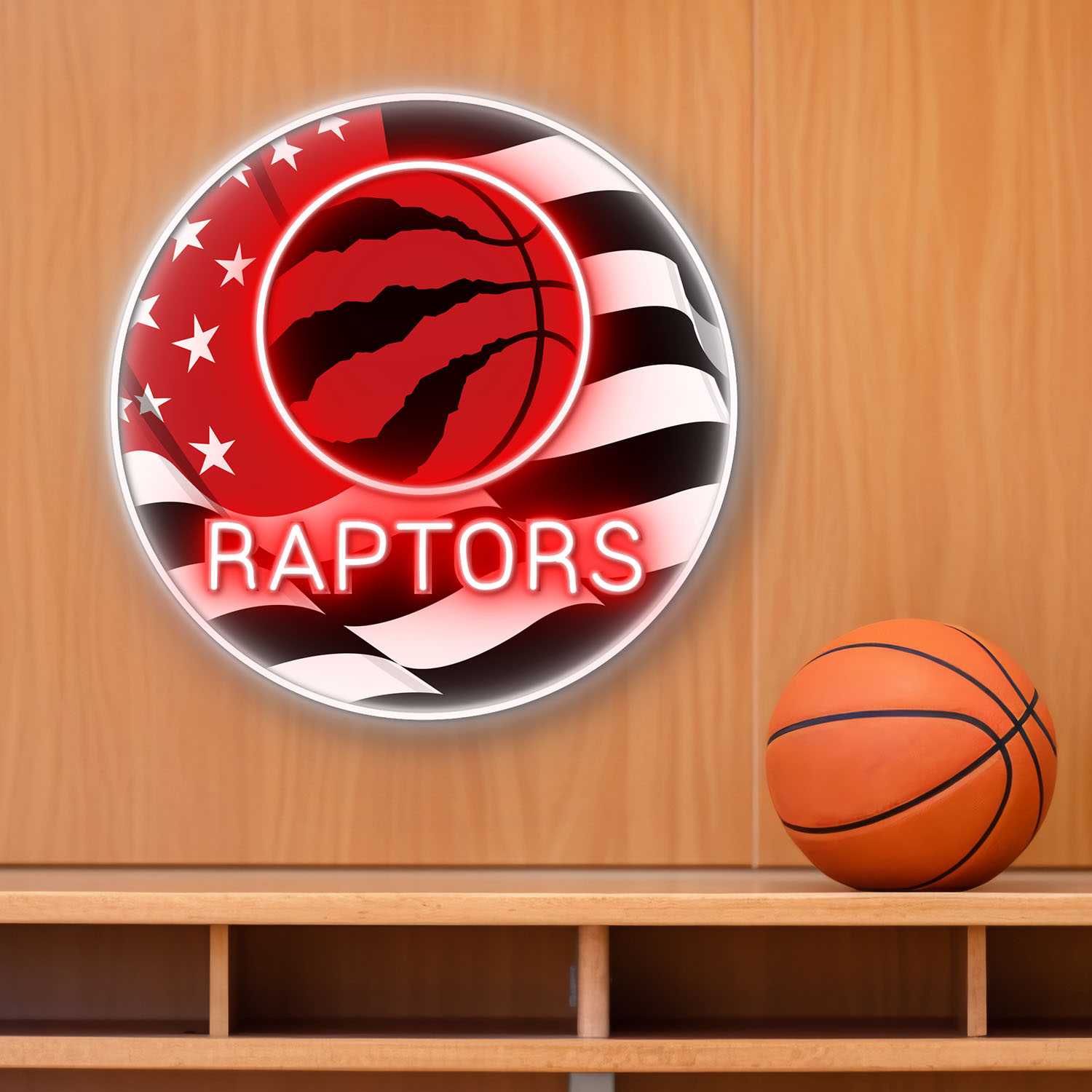 Toronto Raptors US Flag Acrylic Neon LED Sign NBA Home Decor