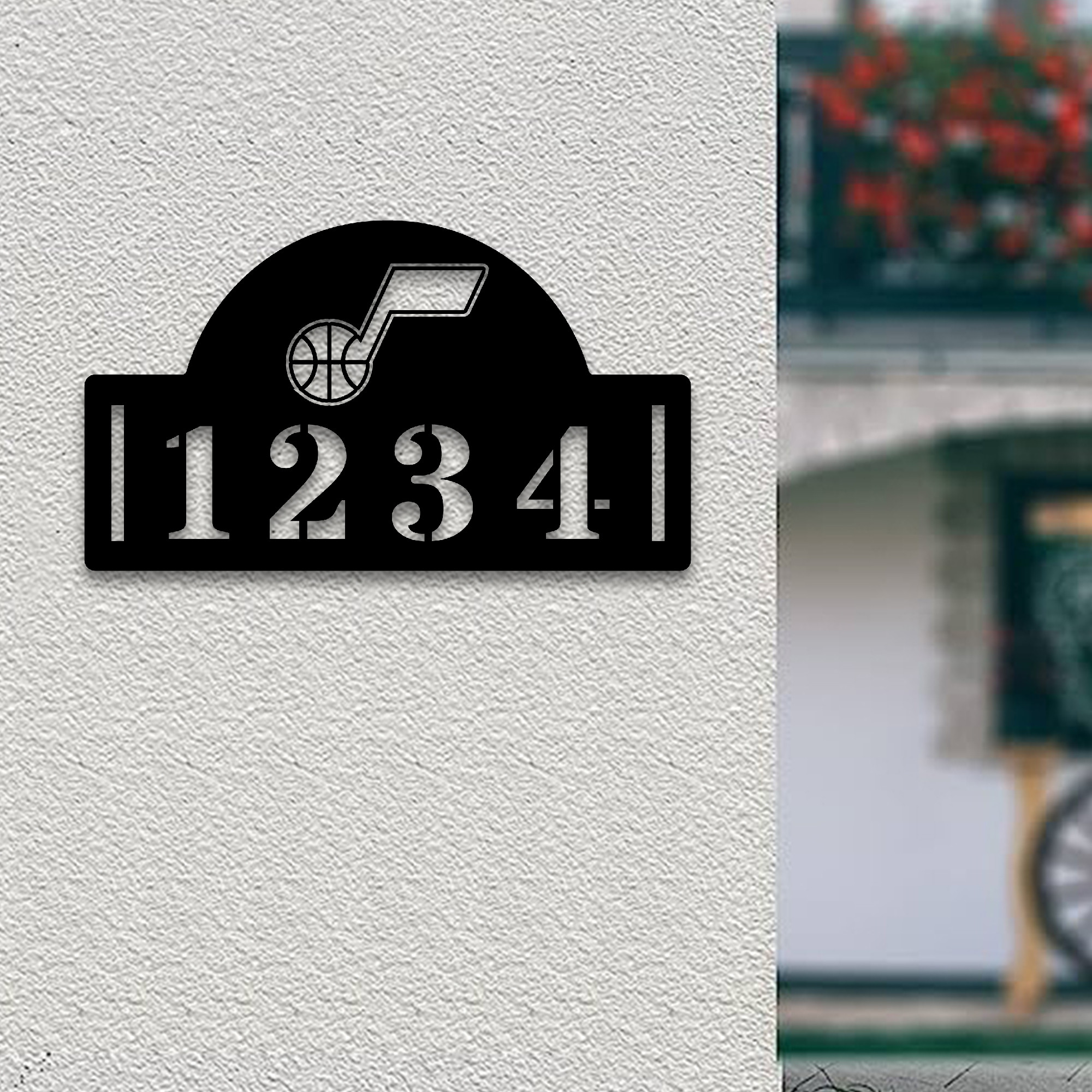 Utah Jazz NBA Metal House Number Sign