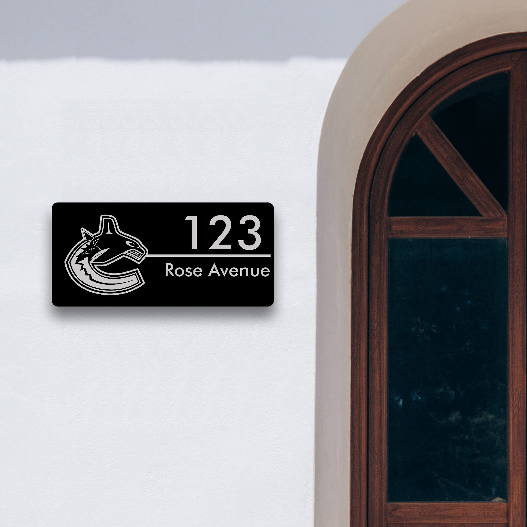 Vancouver Canucks NHL Aluminium House Number Sign