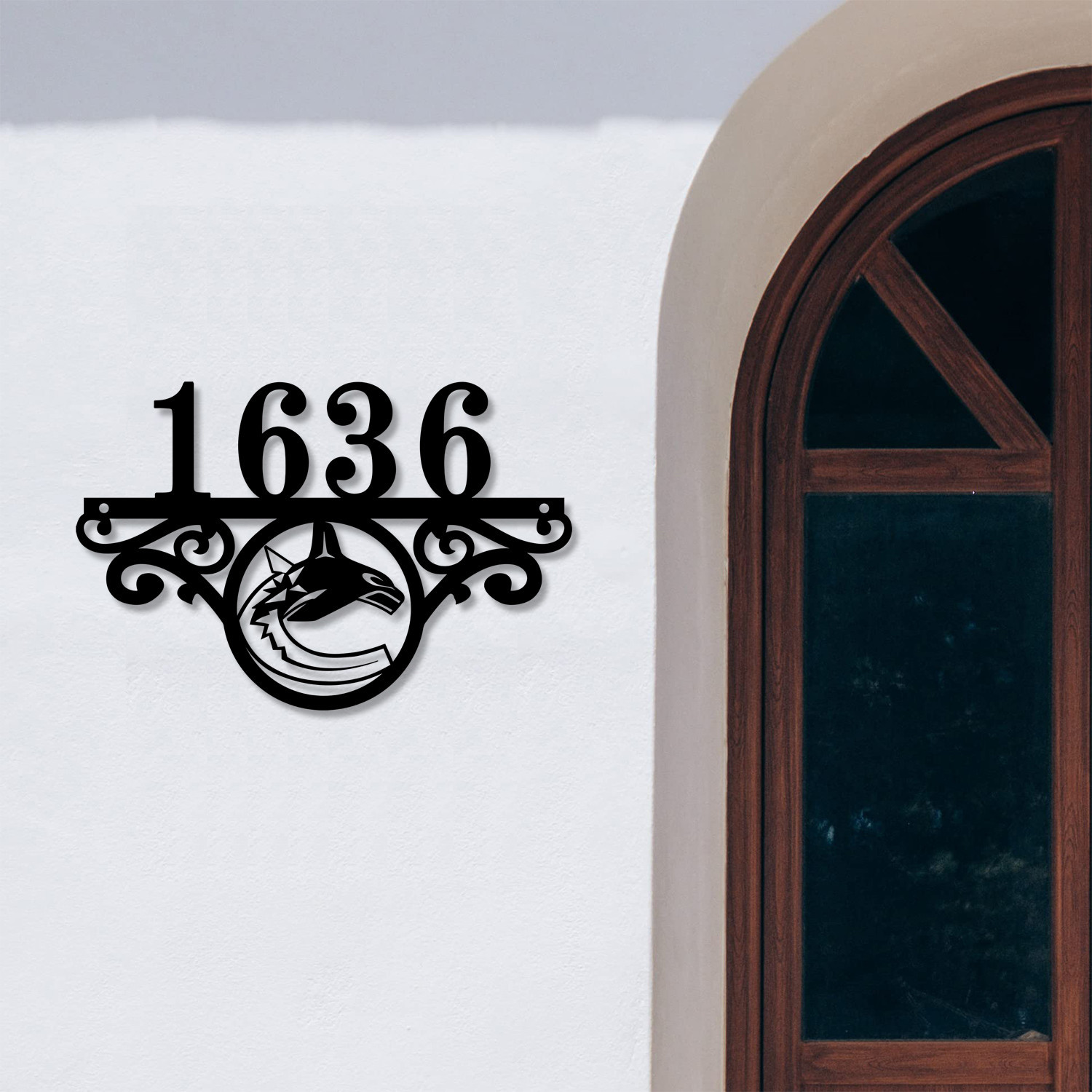 Vancouver Canucks NHL Monogram Metal House Number Sign