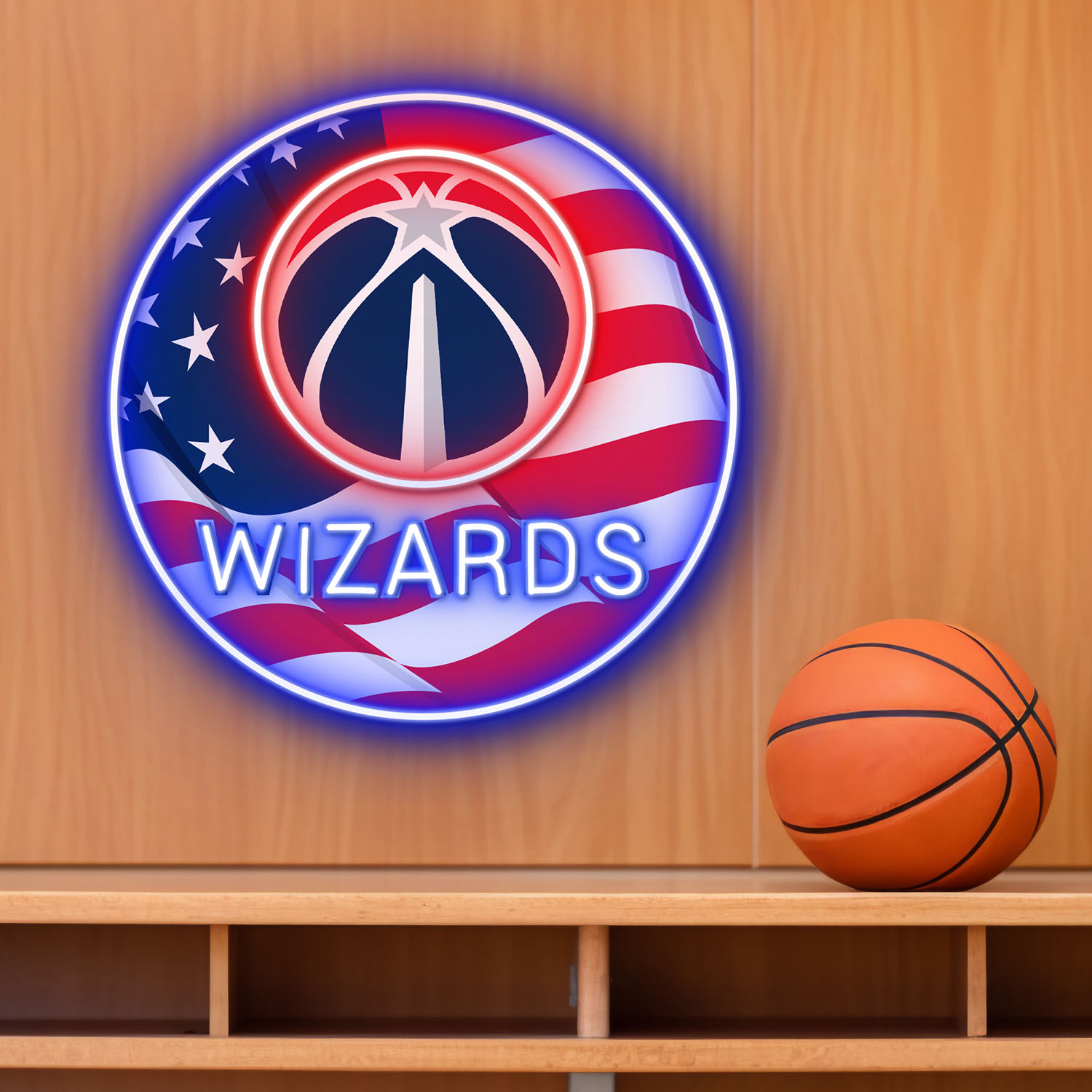 Washington Wizards US Flag Acrylic Neon LED Sign NBA Home Decor