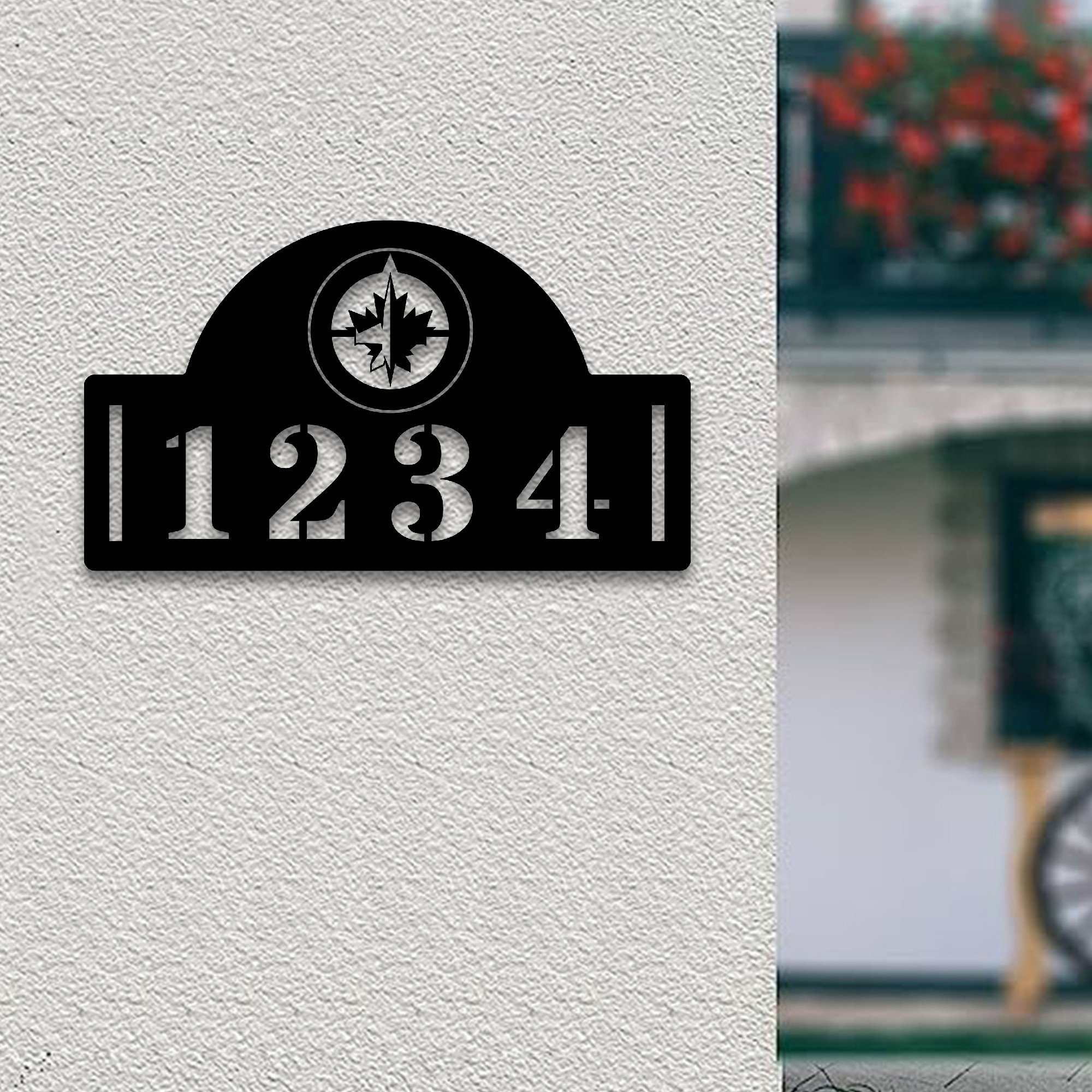 Winnipeg Jets NHL Metal House Number Sign
