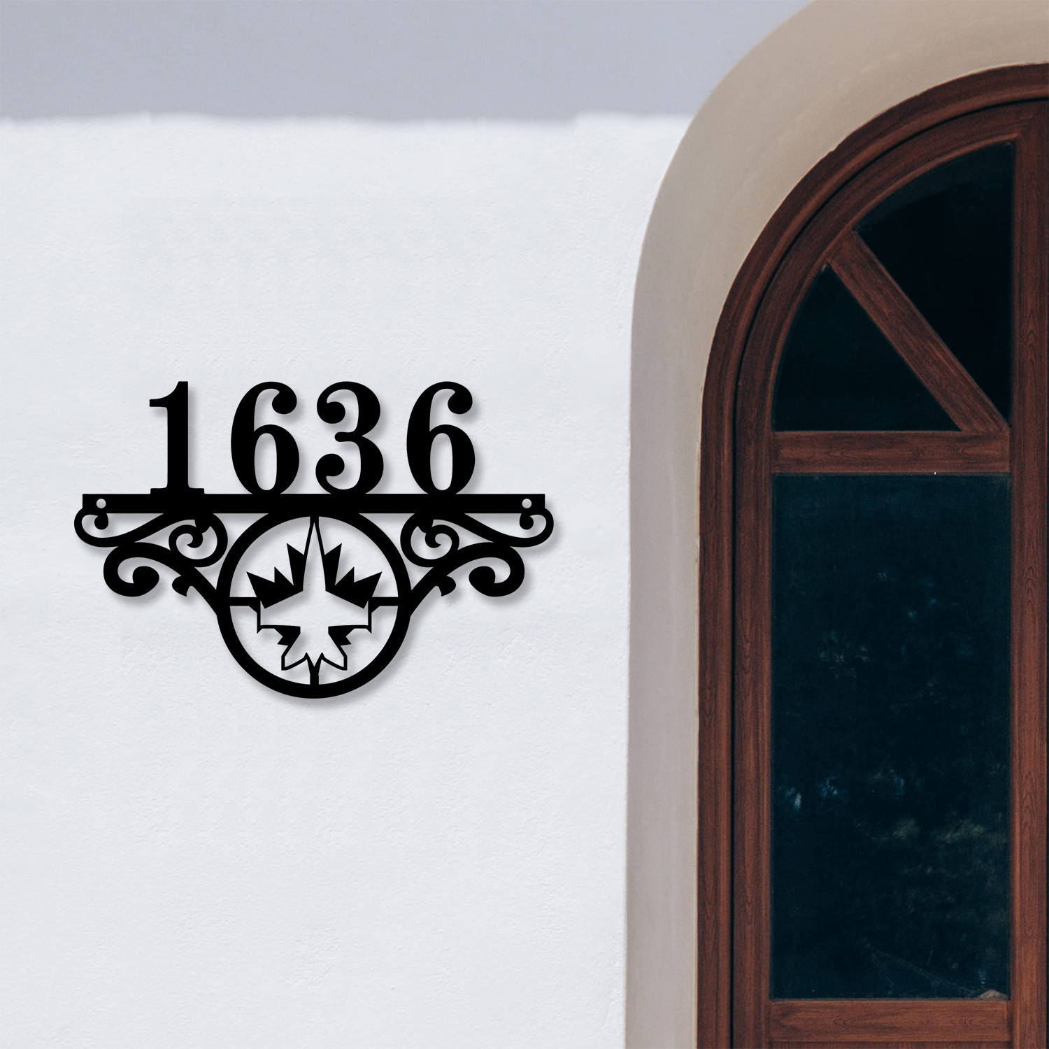 Winnipeg Jets NHL Monogram Metal House Number Sign