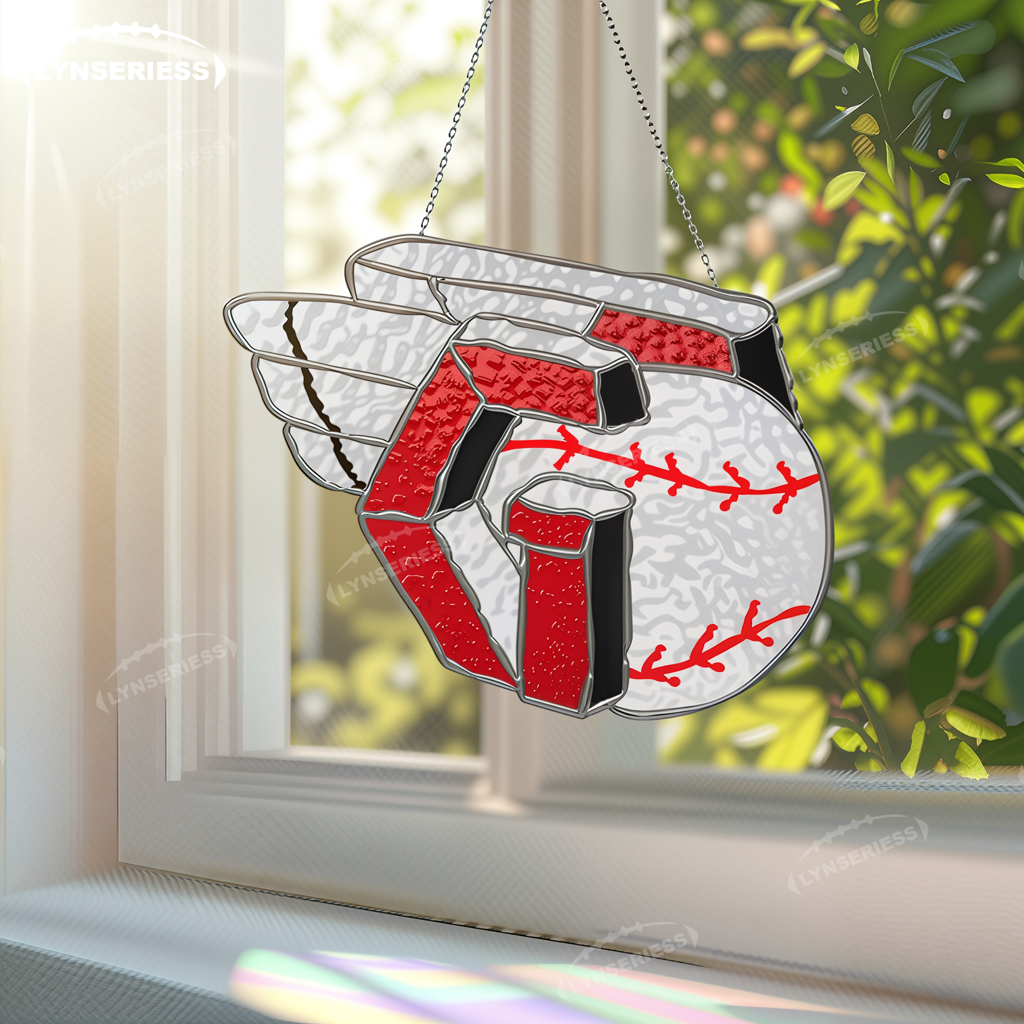 MLB Cleveland Guardian Logo Artwork Handcrafted Stained Glass Fan Cave Decor MLB Gift Idea