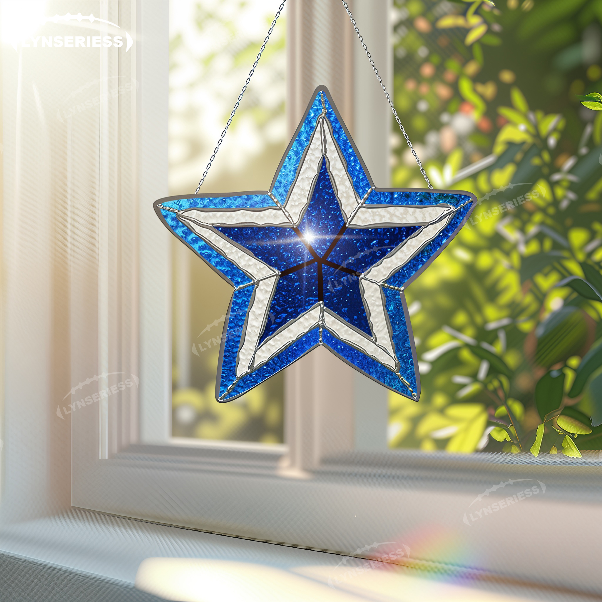 NFL Dallas Cowboys Logo Artwork Handcrafted Stained Glass Fan Cave Decor NFL Gift Idea