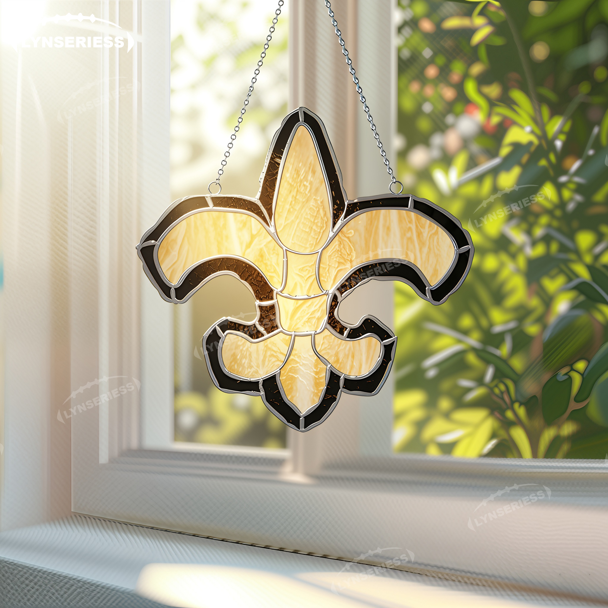 NFL New Orleans Saints Logo Artwork Handcrafted Stained Glass Fan Cave Decor NFL Gift Idea