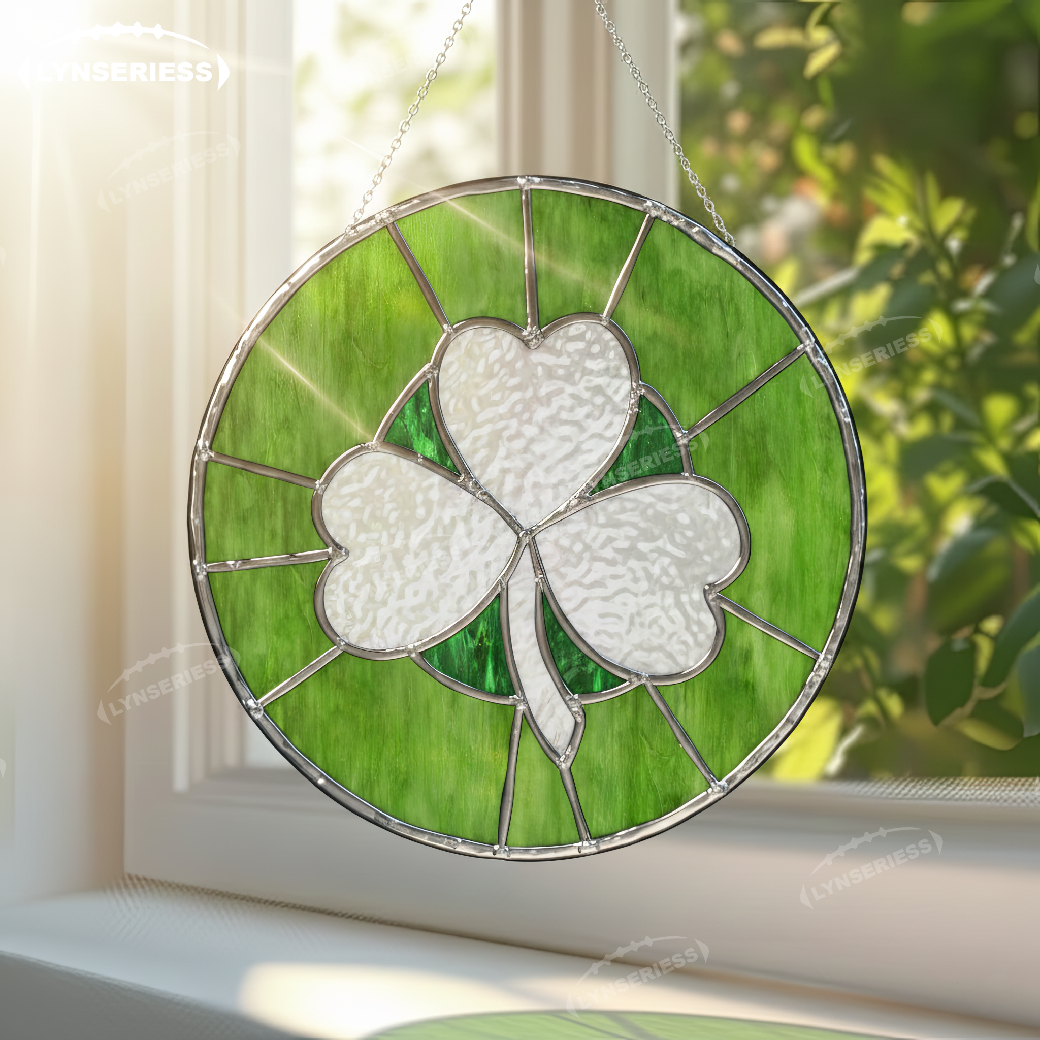 NBA Boston Celtics Logo Artwork Handcrafted Stained Glass Suncatcher Fan Cave Decor NBA Gift Idea