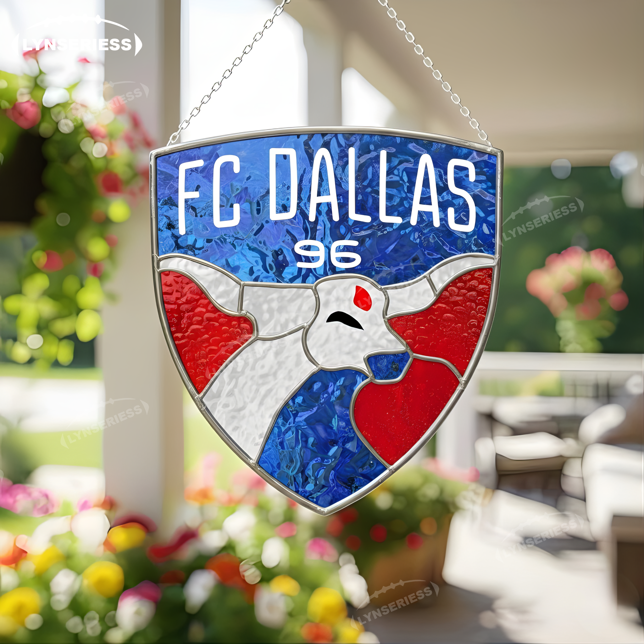 MLS FC Dallas Logo Artwork Handcrafted Stained Glass Suncatcher Fan Cave Decor MLS Gift Idea
