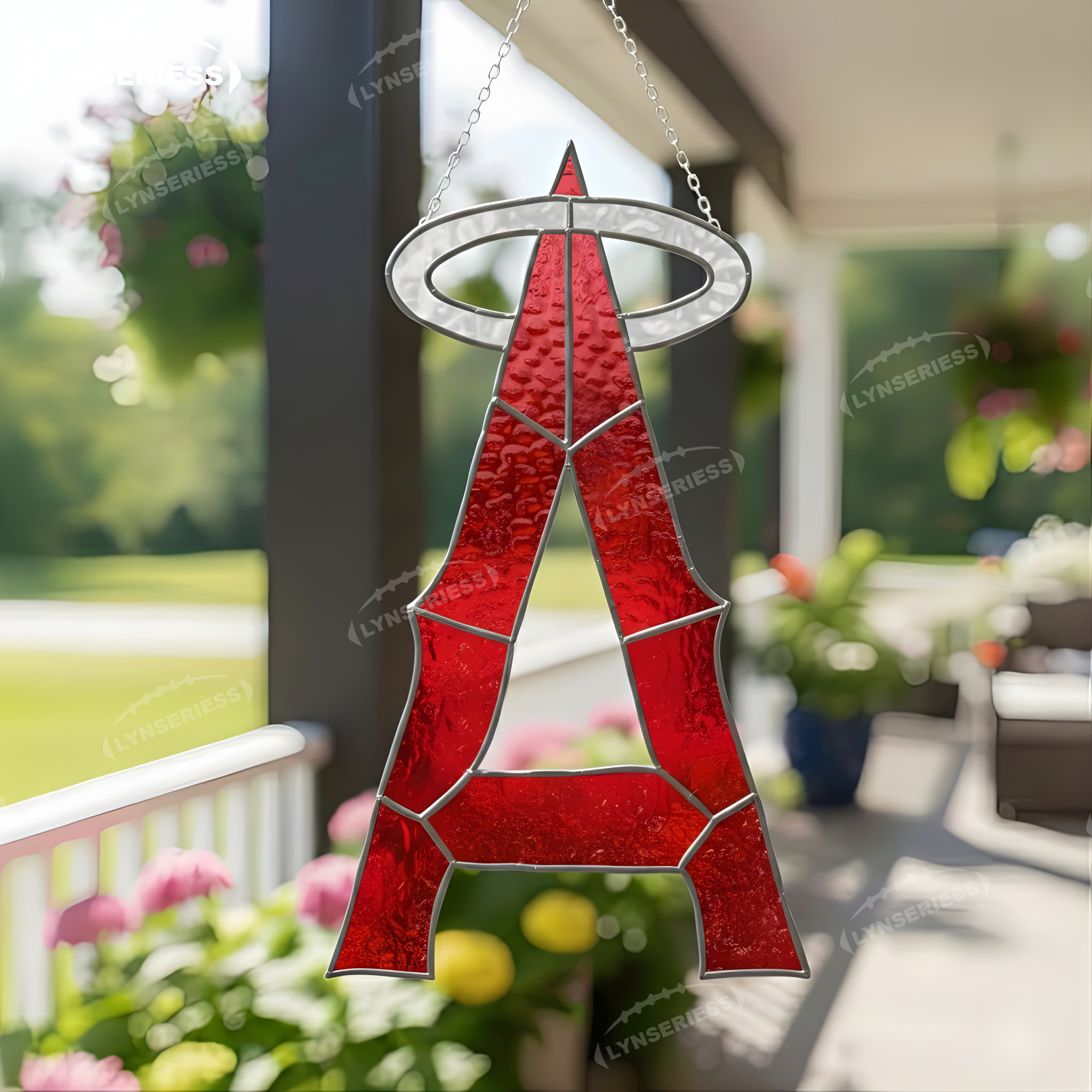 MLB Los Angeles Angels Logo Artwork Handcrafted Stained Glass Suncatcher Fan Cave Decor MLB Gift Idea