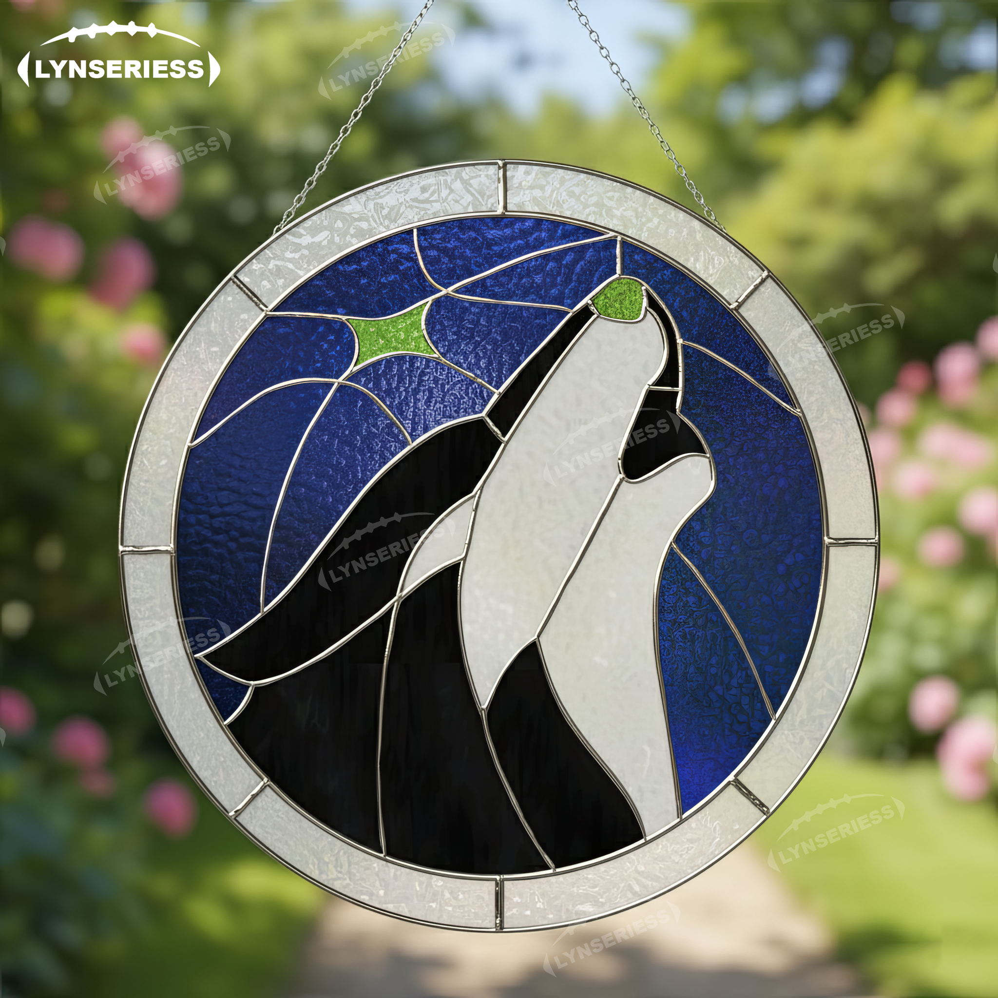 NBA Minnesota Timberwolves Logo Artwork Handcrafted Stained Glass Suncatcher Fan Cave Decor NBA Gift Idea