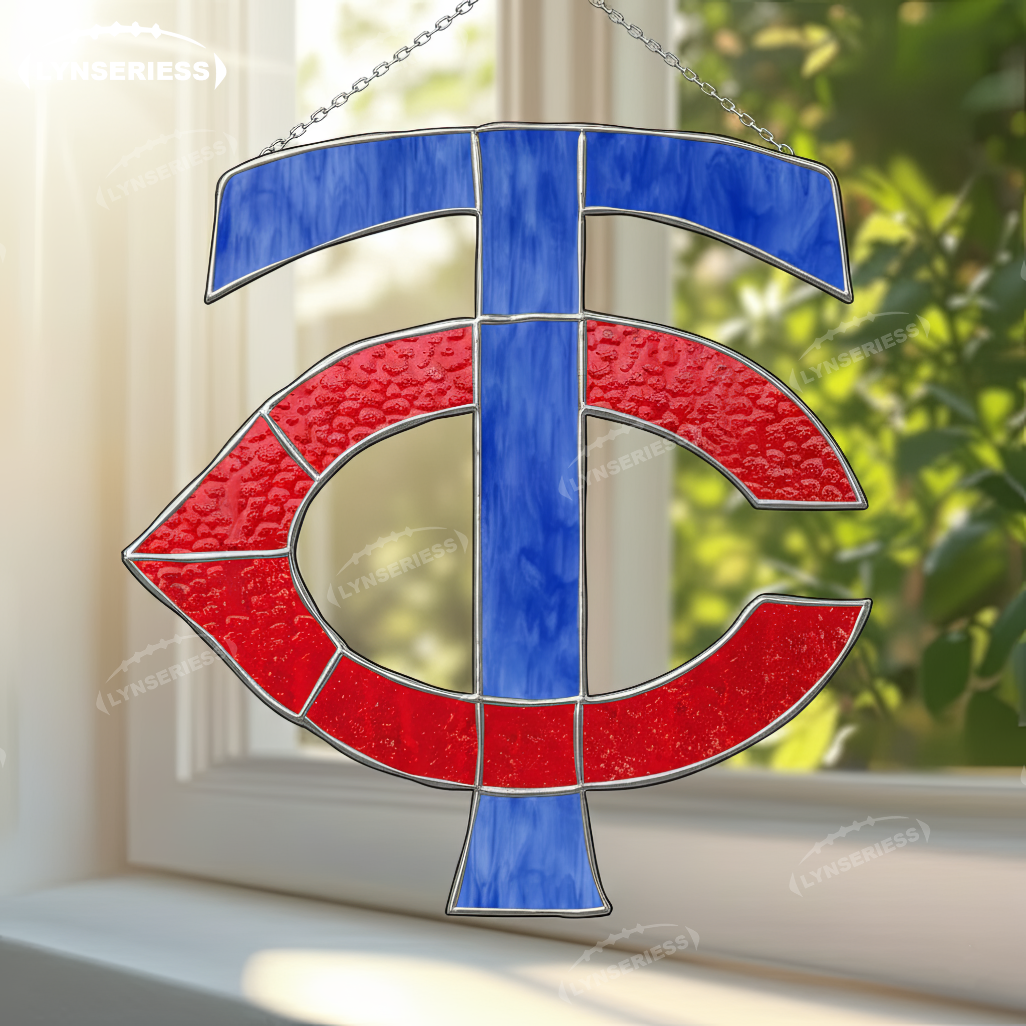 MLB Minnesota Twins Logo Artwork Handcrafted Stained Glass Suncatcher Fan Cave Decor MLB Gift Idea