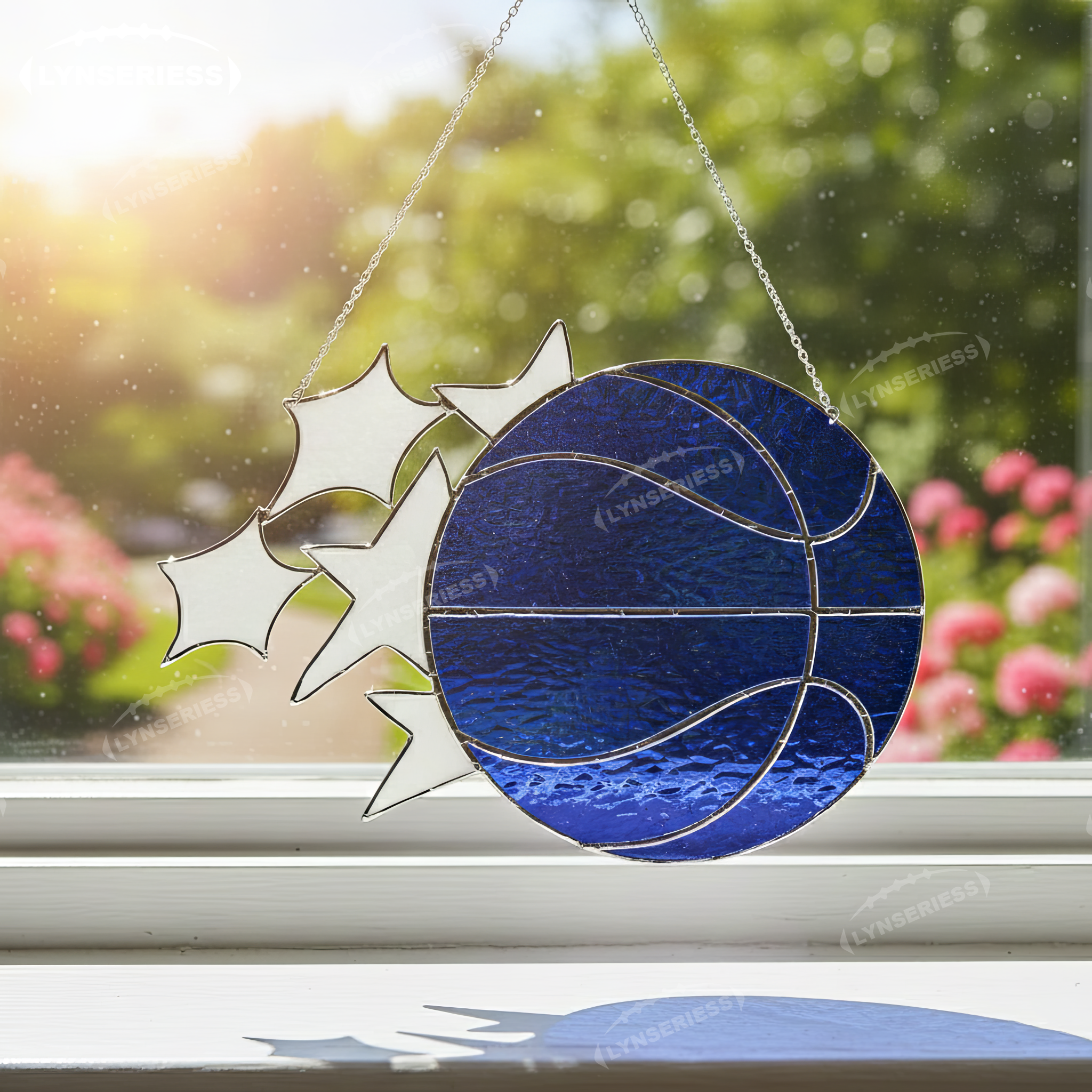 NBA Orlando Magic Logo Artwork Handcrafted Stained Glass Suncatcher Fan Cave Decor NBA Gift Idea