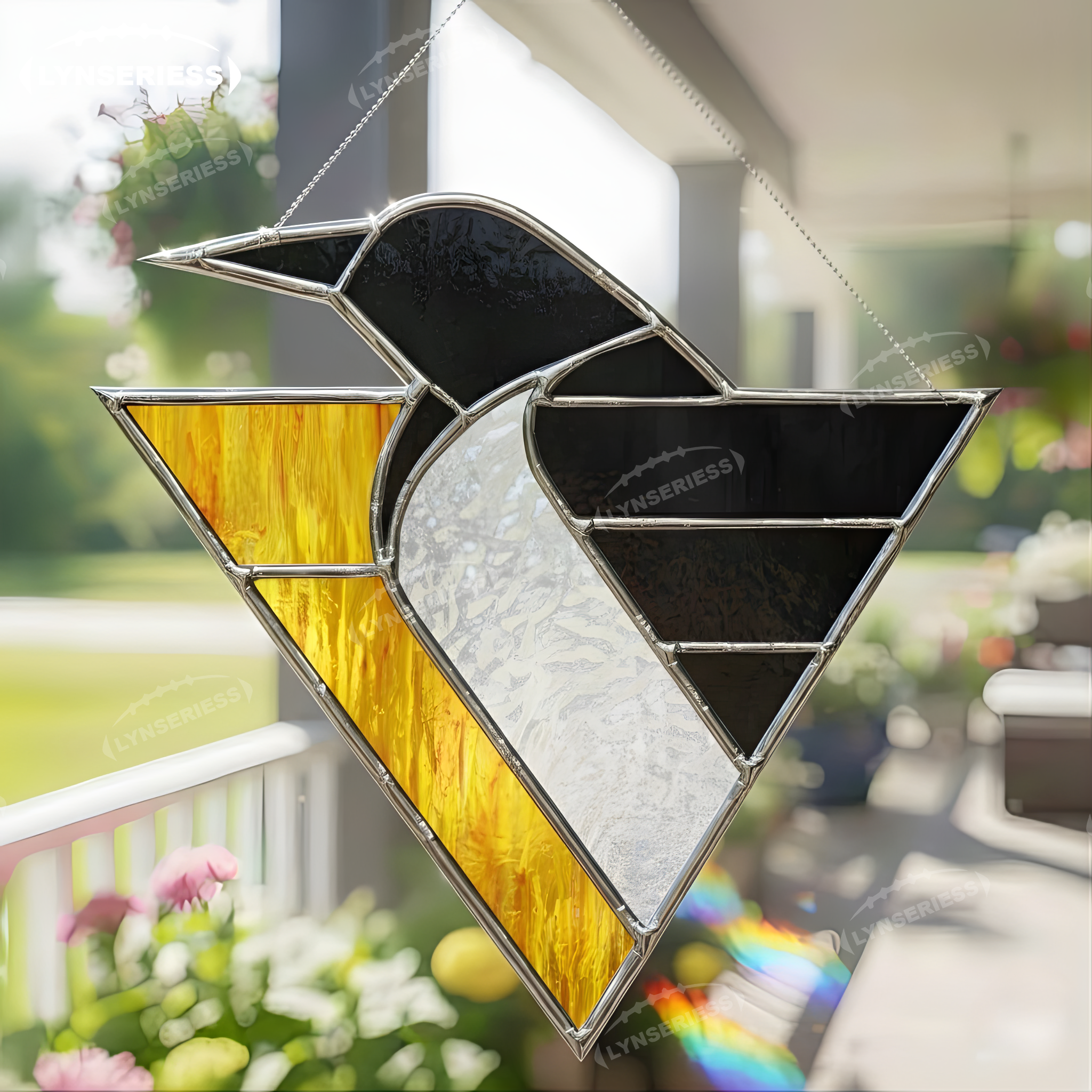 NHL Pittsburgh Penguins Logo Artwork Handcrafted Stained Glass Suncatcher Fan Cave Decor NHL Gift Idea