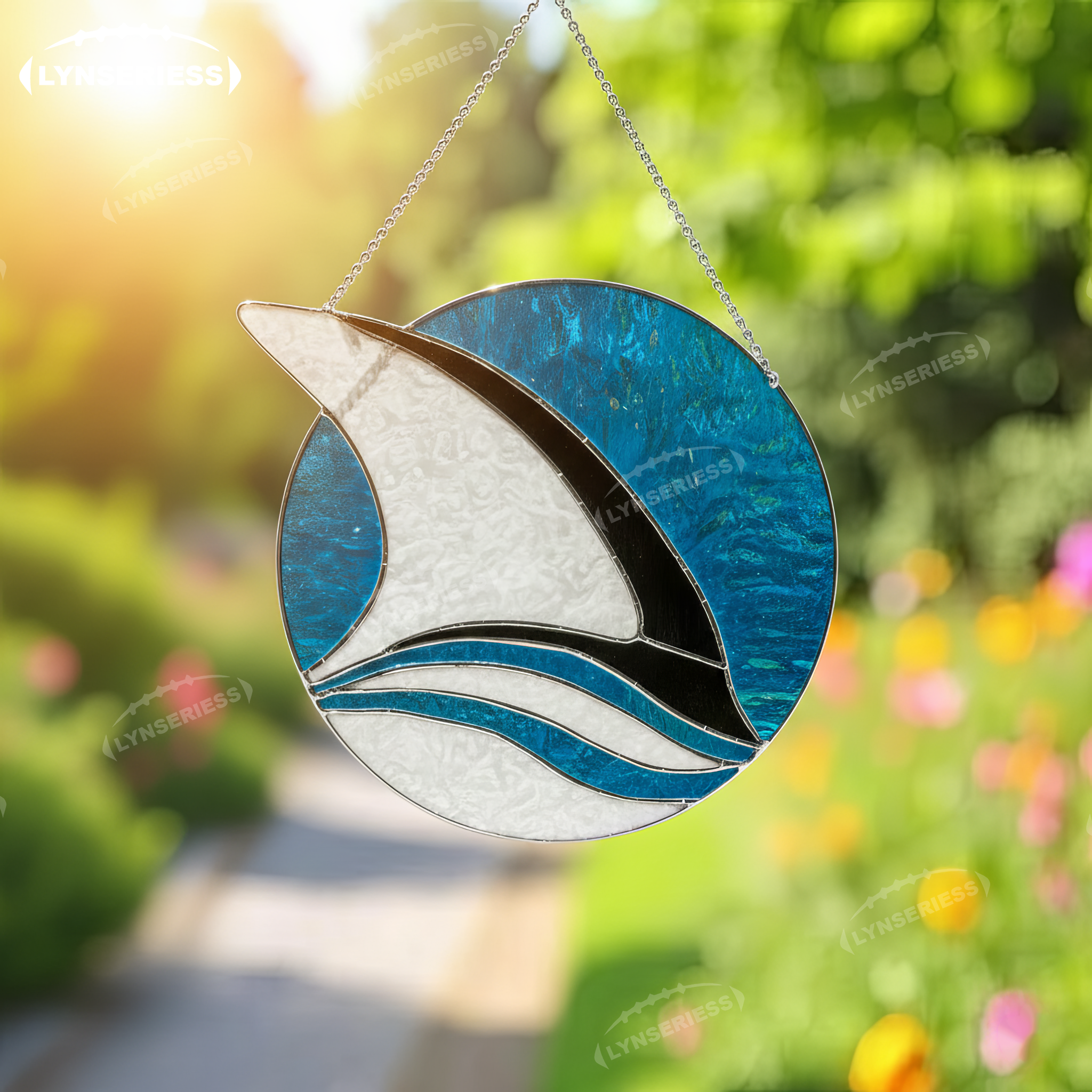 NHL San Jose Sharks Logo Artwork Handcrafted Stained Glass Suncatcher Fan Cave Decor NHL Gift Idea