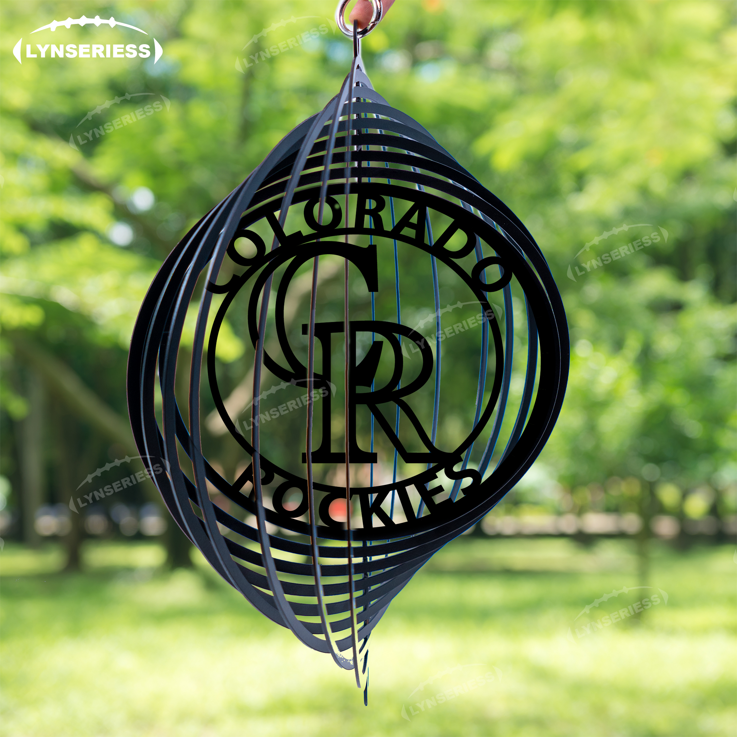 MLB Colorado Rockies Artwork Black Or Natural Rust Wind Spinner Outdoor Decor