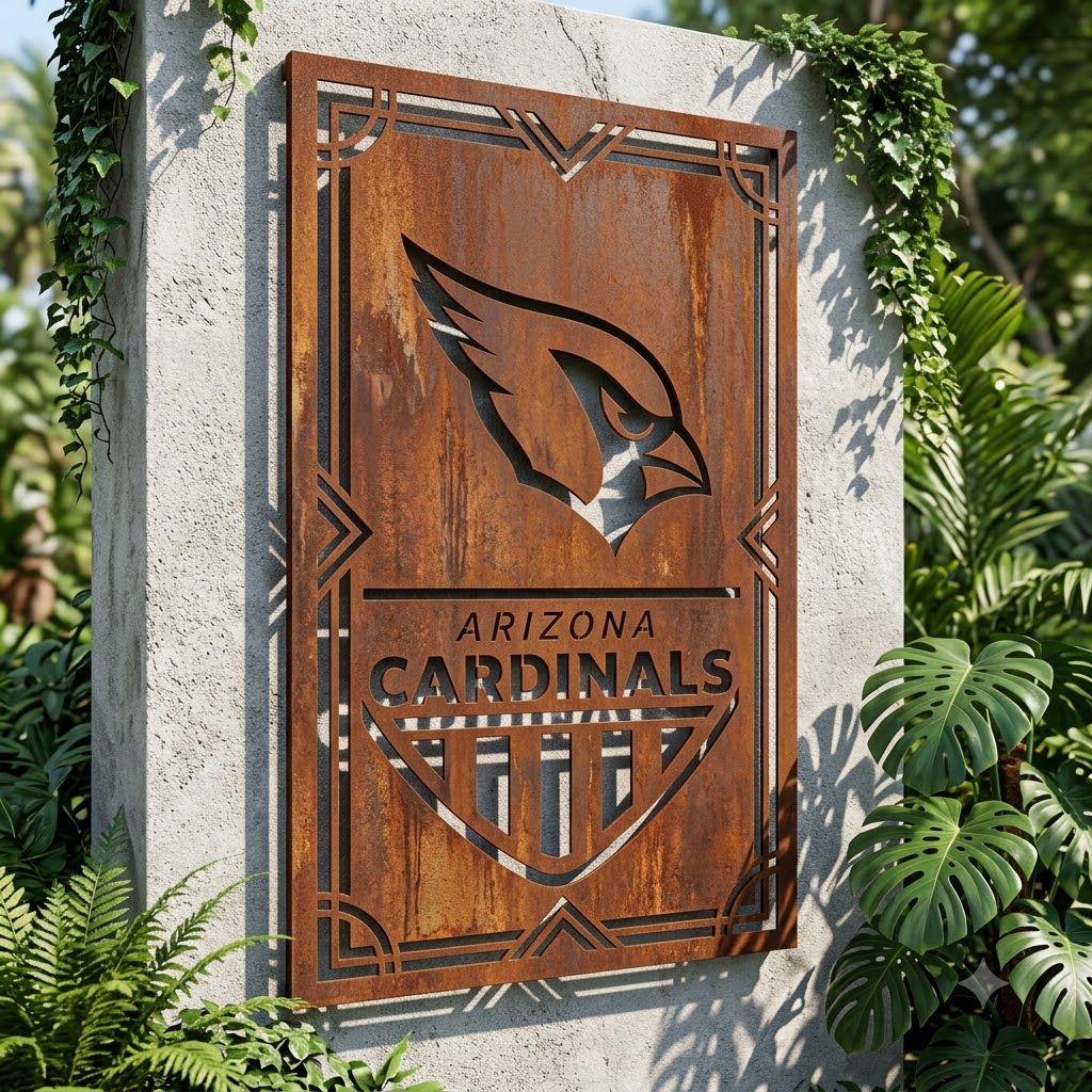 Arizona Cardinals Shield Custom Logo Metal Wall Panel – NFL American Football Fan Wall Decor Gift