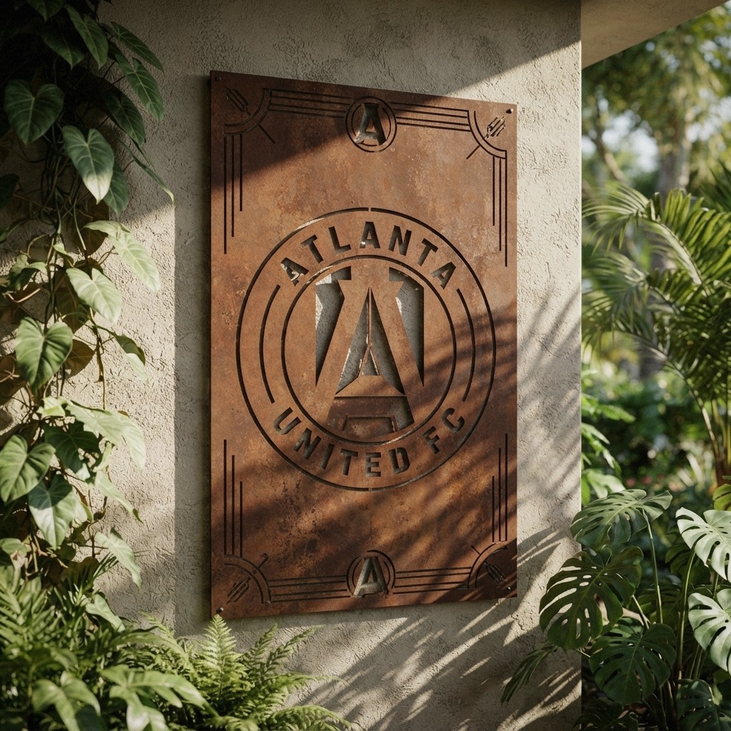 Atlanta United FC Logo Custom Metal Garden Panel MLS Wall Art Home Decor