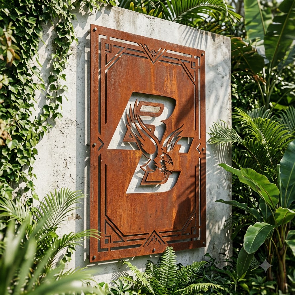 Boston College Golden Eagles NCAA Metal Custom Metal Garden Panel Home Bar Wall Art Decor