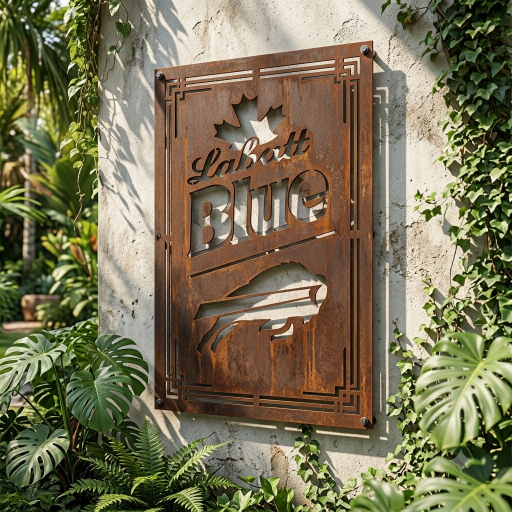 Buffalo Bills LaBatt Blue Metal Custom Metal Garden Panel Home Bar Wall Art Decor