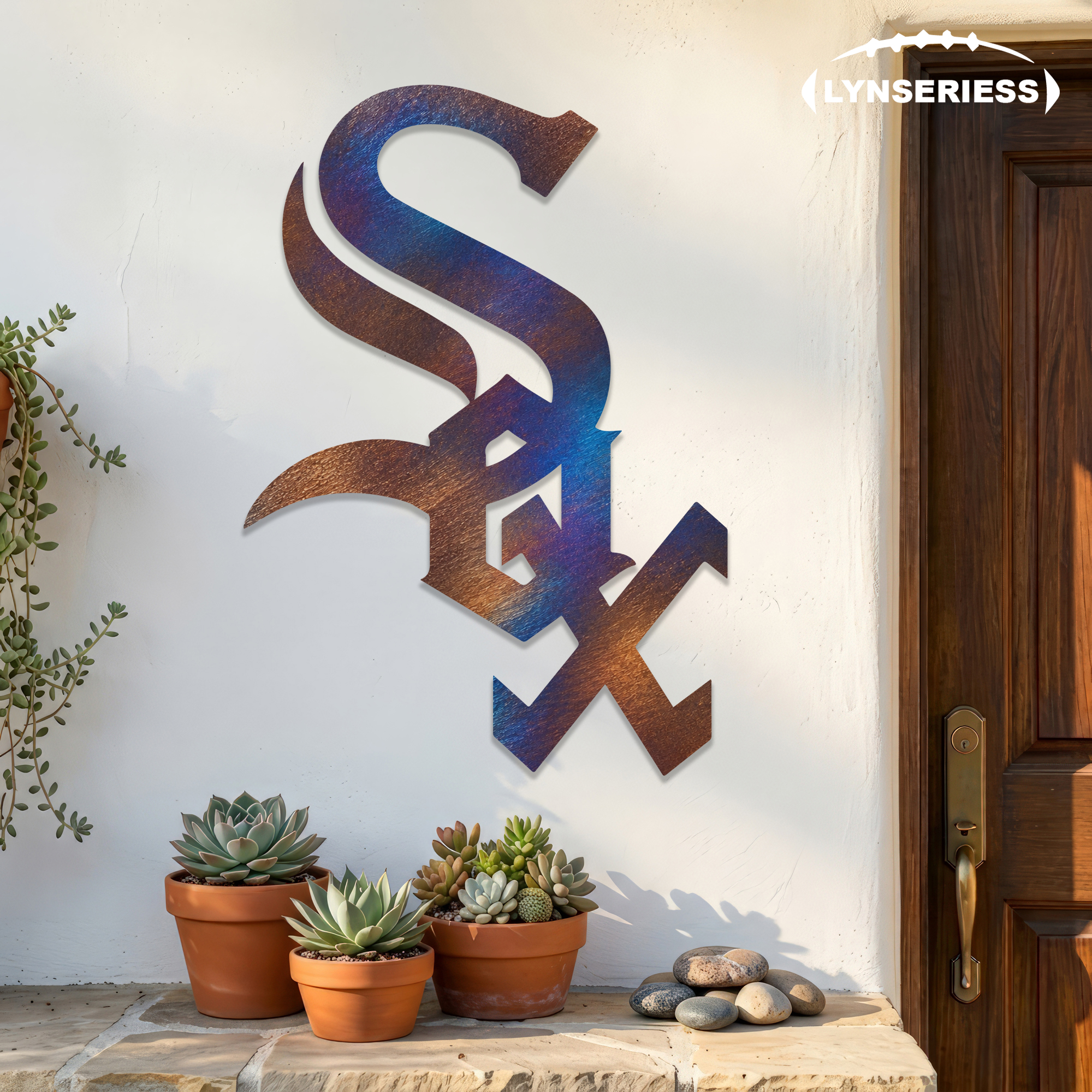 Chicago White Sox 2 MLB Fire Roasted Metal Wall Art Baseball Fan Gift Outdoor Patio Porch Vintage Decor