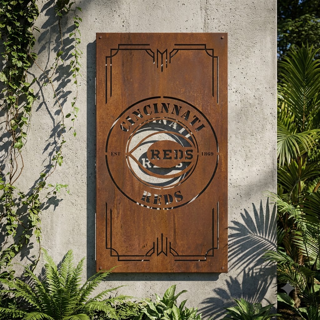 Cincinnati Reds Metal Custom Metal Garden Panel MLB Wall Art Home Decor