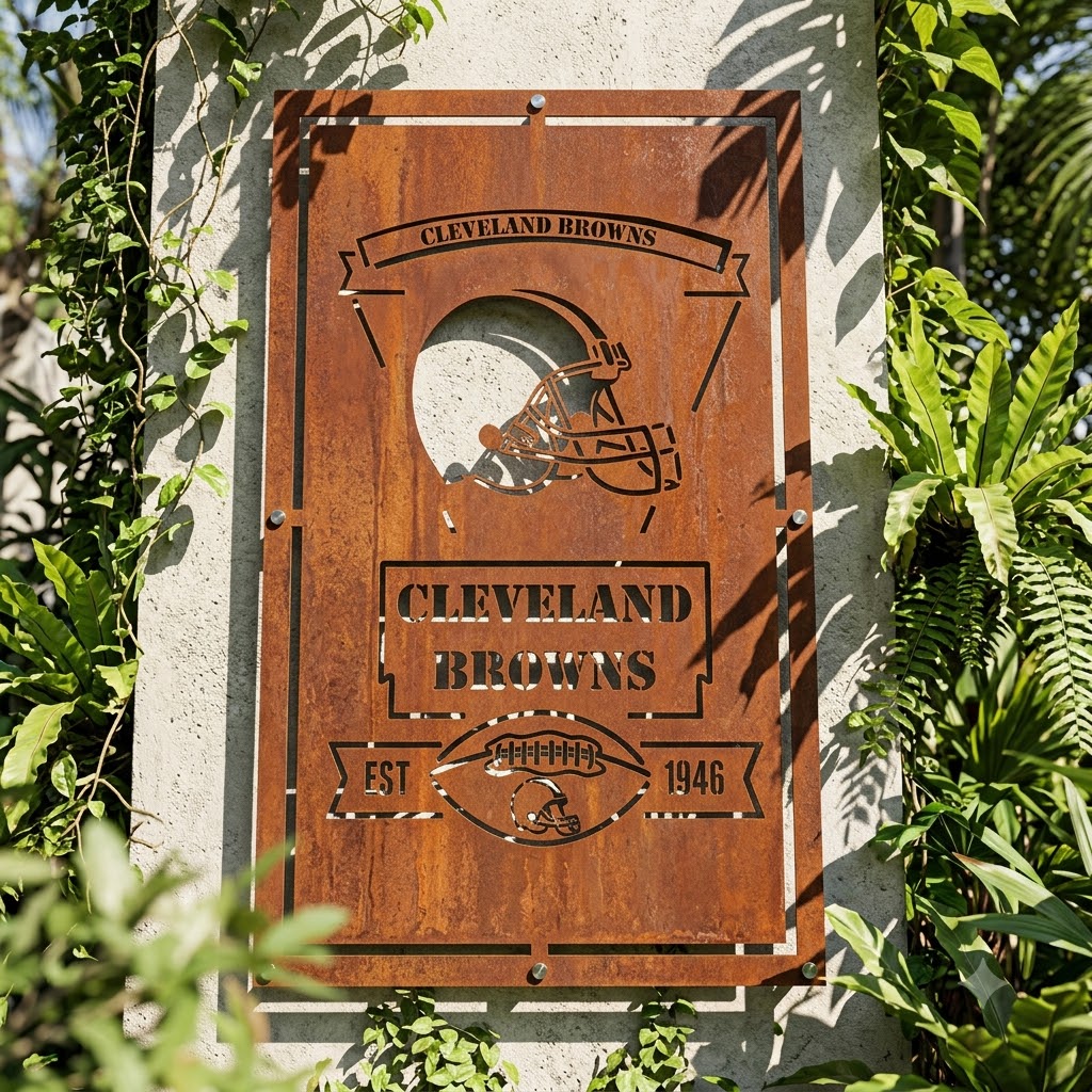 Cleveland Browns Custom Logo Metal Wall Panel – NFL American Football Fan Wall Decor Gift