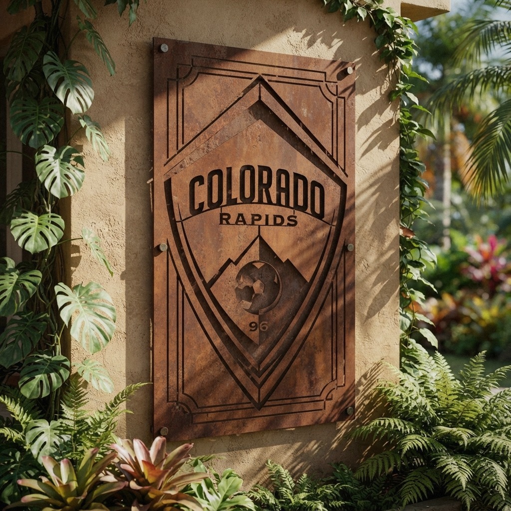 Colorado Rapids FC Logo Custom Metal Garden Panel MLS Wall Art Home Decor