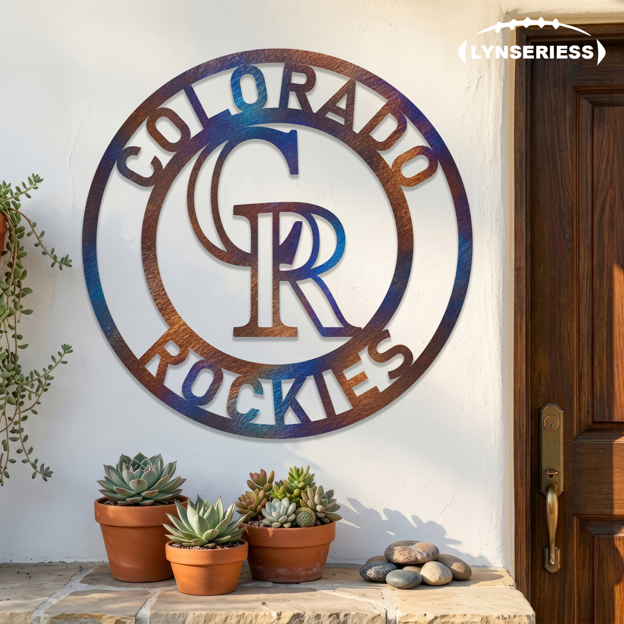 Colorado Rockies MLB Fire Roasted Metal Wall Art Baseball Fan Gift Outdoor Patio Porch Vintage Decor