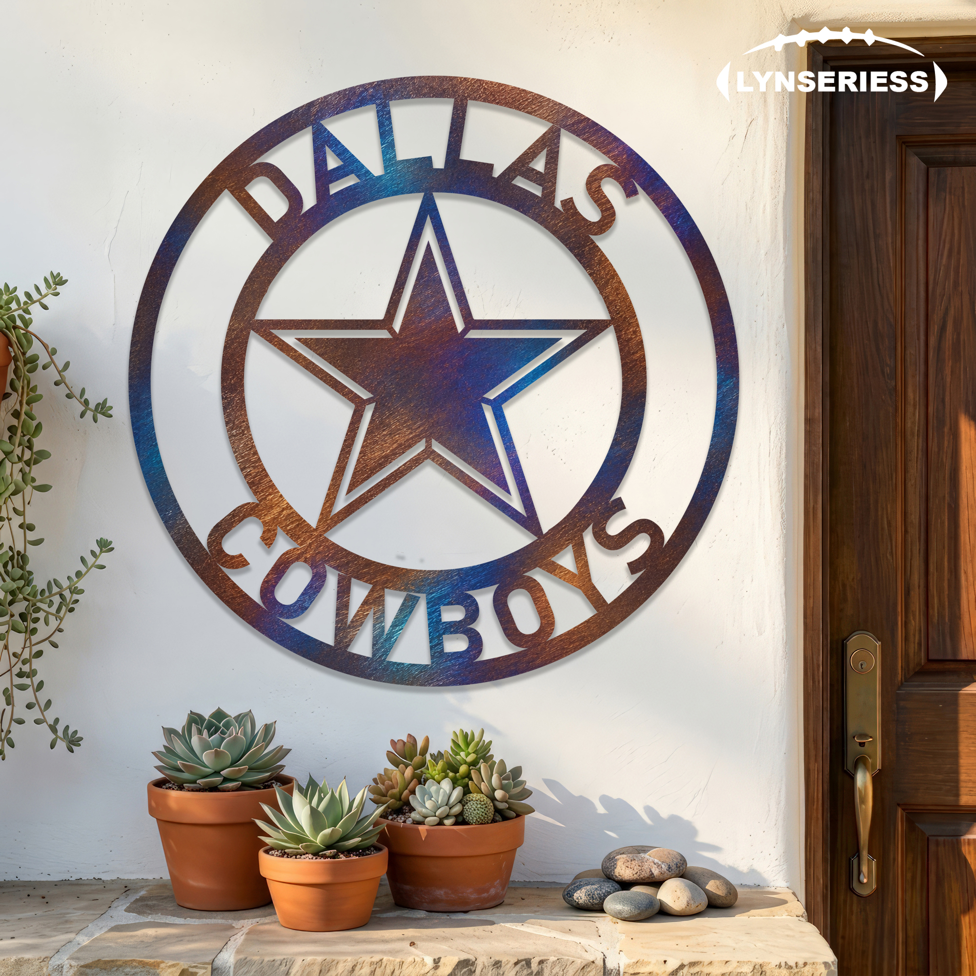 Dallas Cowboys NFL Fire Roasted Metal Wall Art Football Fan Gift Outdoor Patio Porch Vintage Decor