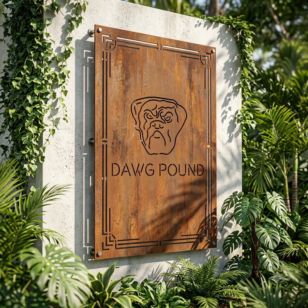 Cleveland Browns Dawg Pound Custom Logo Metal Wall Panel – NFL American Football Fan Wall Decor Gift