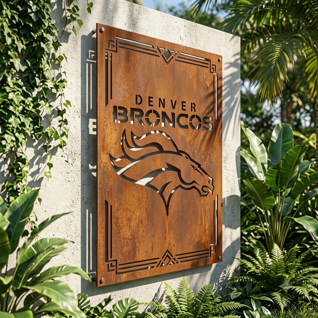 Denver Broncos Custom Logo Metal Wall Panel – NFL American Football Fan Wall Decor Gift