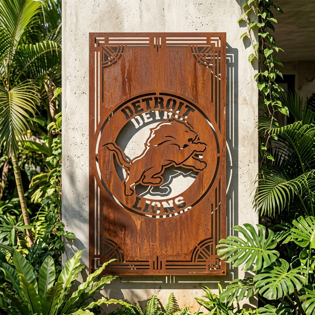 Detroit Lions Custom Logo Metal Wall Panel – NFL American Football Fan Wall Decor Gift