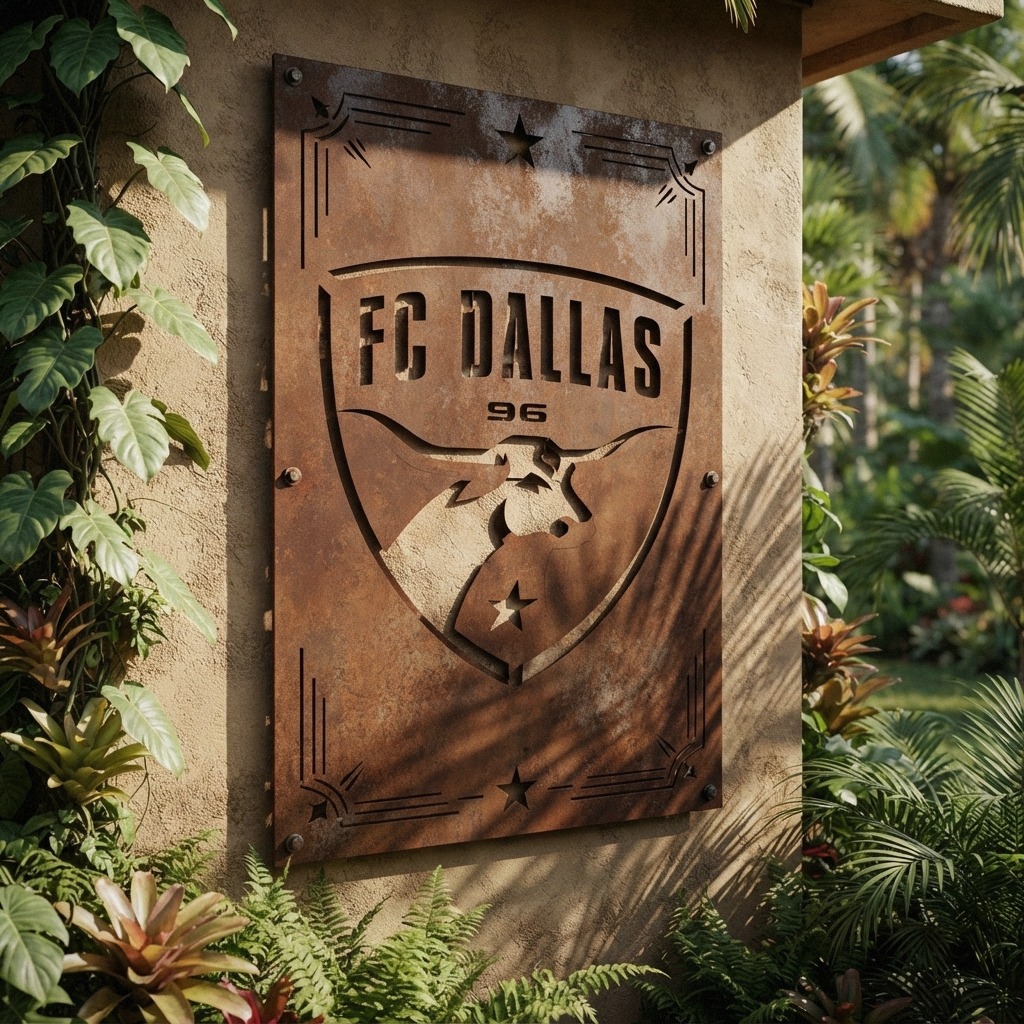 FC Dallas Logo Custom Metal Garden Panel MLS Wall Art Home Decor