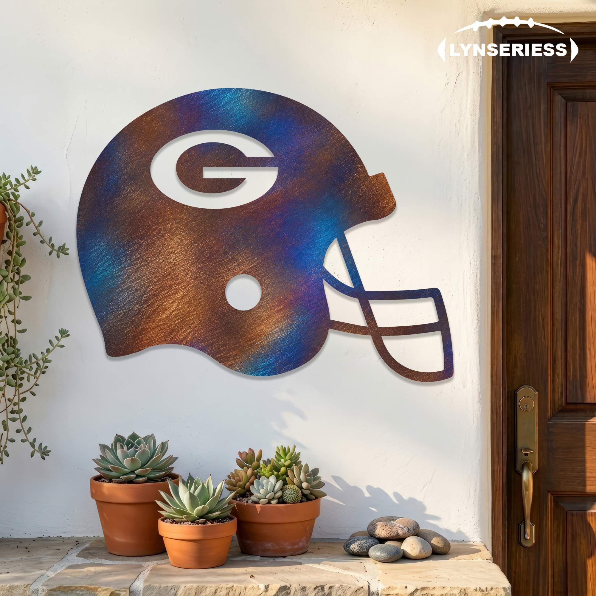 Green Bay Packers 2 NFL Fire Roasted Metal Wall Art Football Fan Gift Outdoor Patio Porch Vintage Decor
