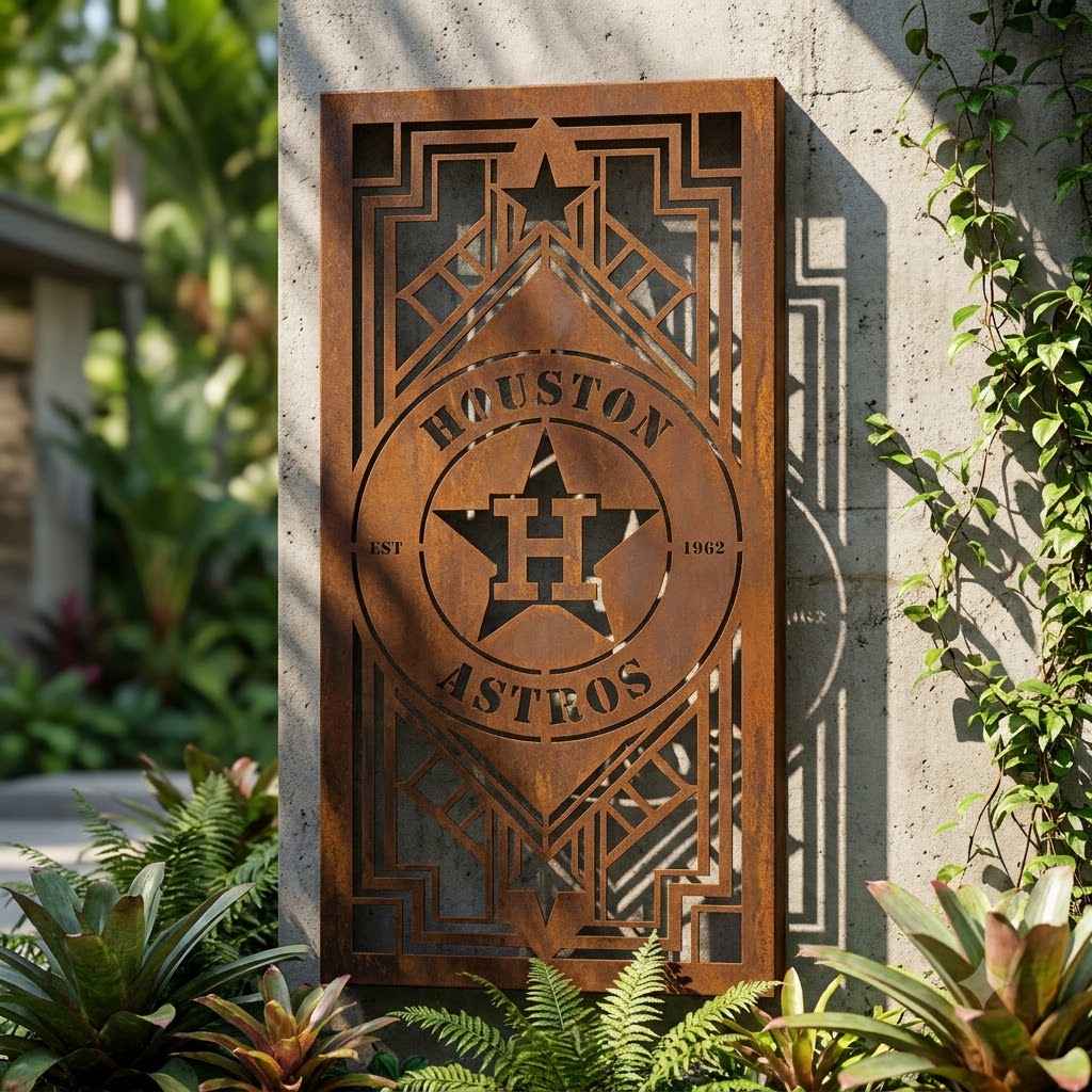 Houston Astros Metal Custom Metal Garden Panel MLB Wall Art Home Decor