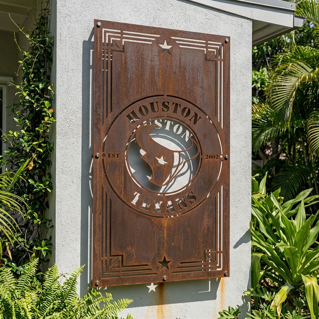 Houston Texans Metal Custom Metal Garden Panel NFL Wall Art Home Decor